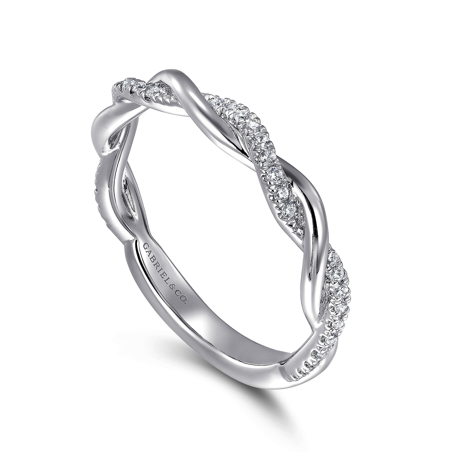 Diamond Matching Wedding Band in 14K White Gold, photograph 3