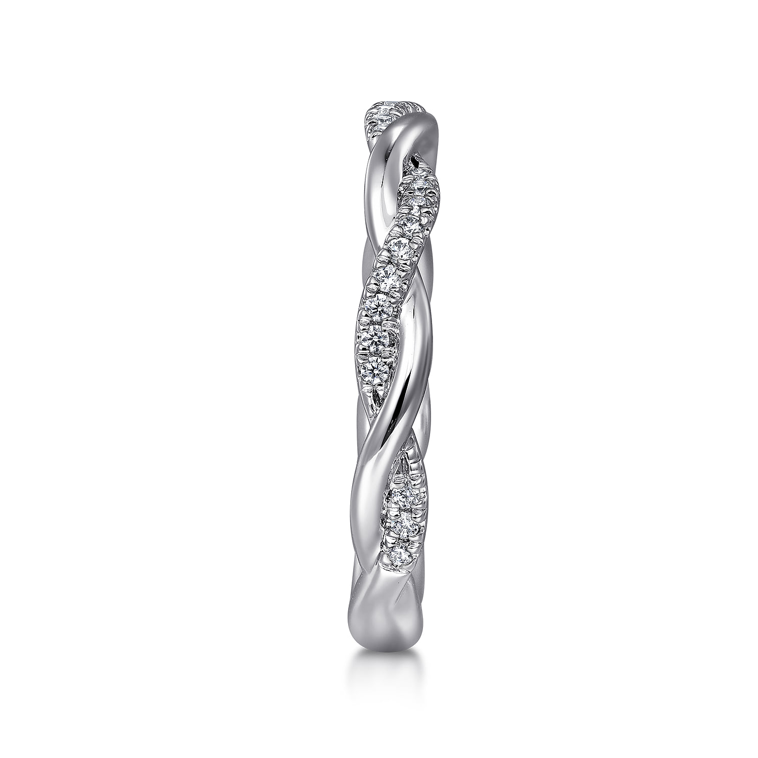 Diamond Matching Wedding Band in 14K White Gold, photograph 5