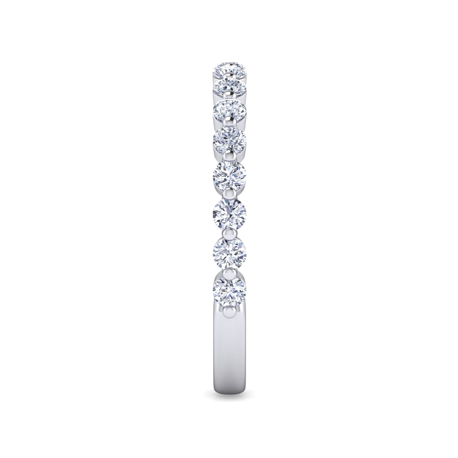 Diamond Matching Wedding Band in 14K White Gold, photograph 4