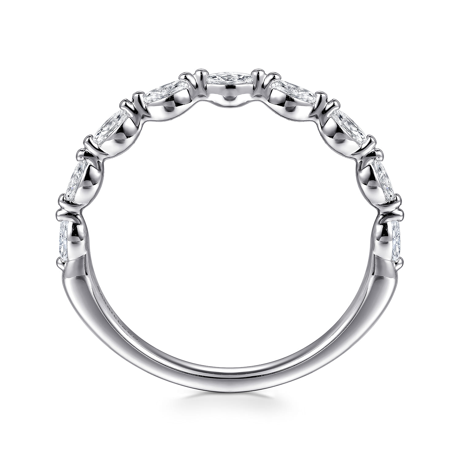 Diamond Wedding Band in 14K White Gold, photograph 2
