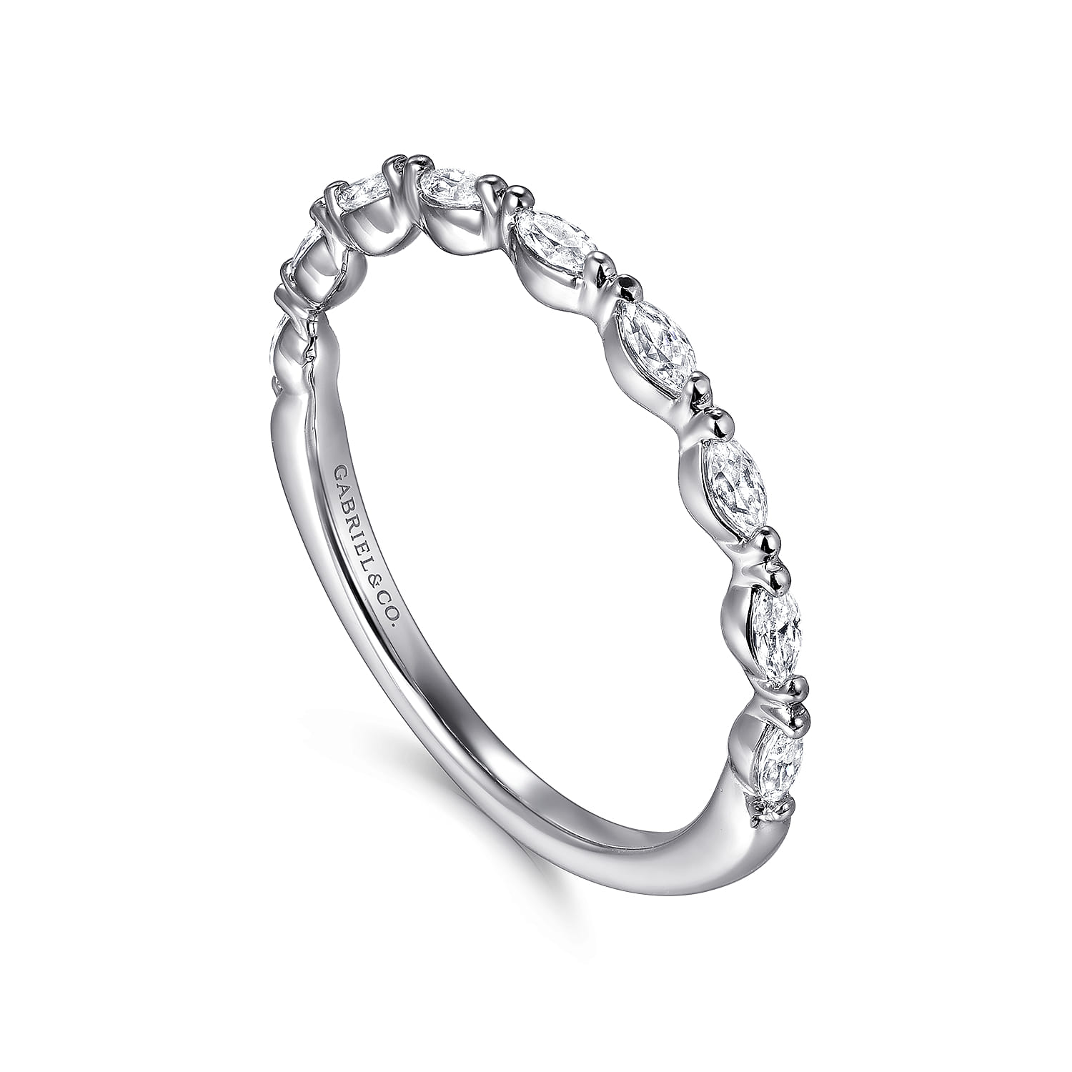 Diamond Wedding Band in 14K White Gold, photograph 3
