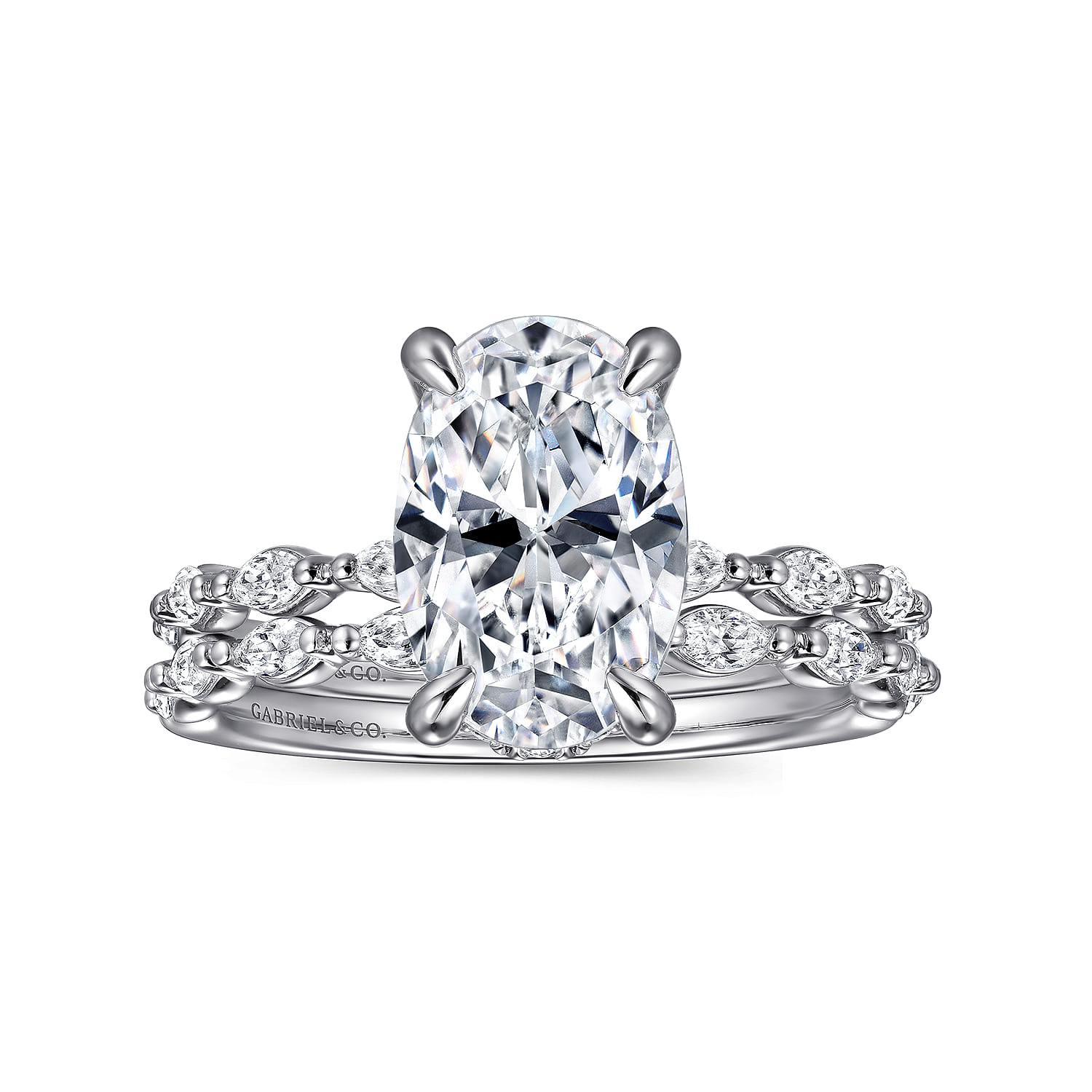 Diamond Wedding Band in 14K White Gold, photograph 4