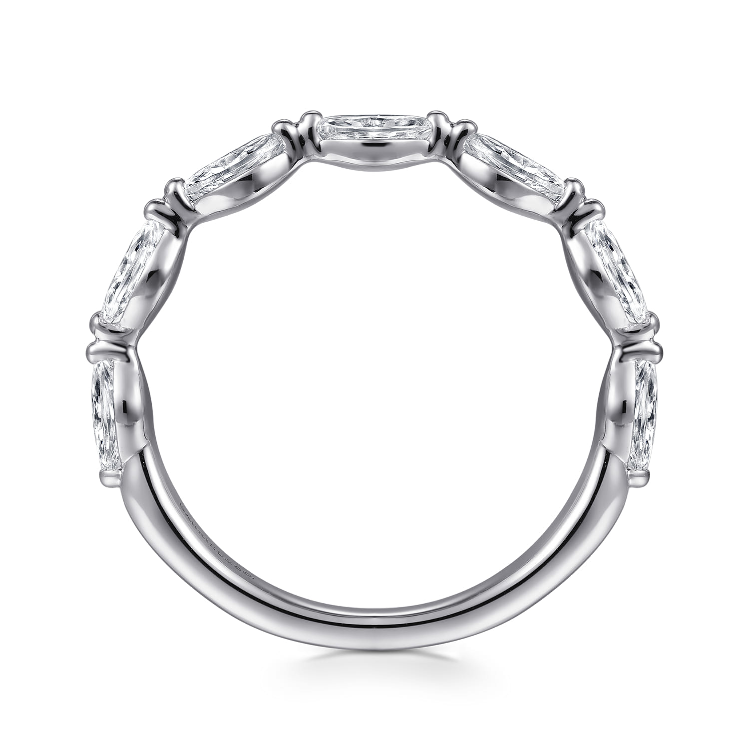 Diamond Wedding Band in 14K White Gold, photograph 2
