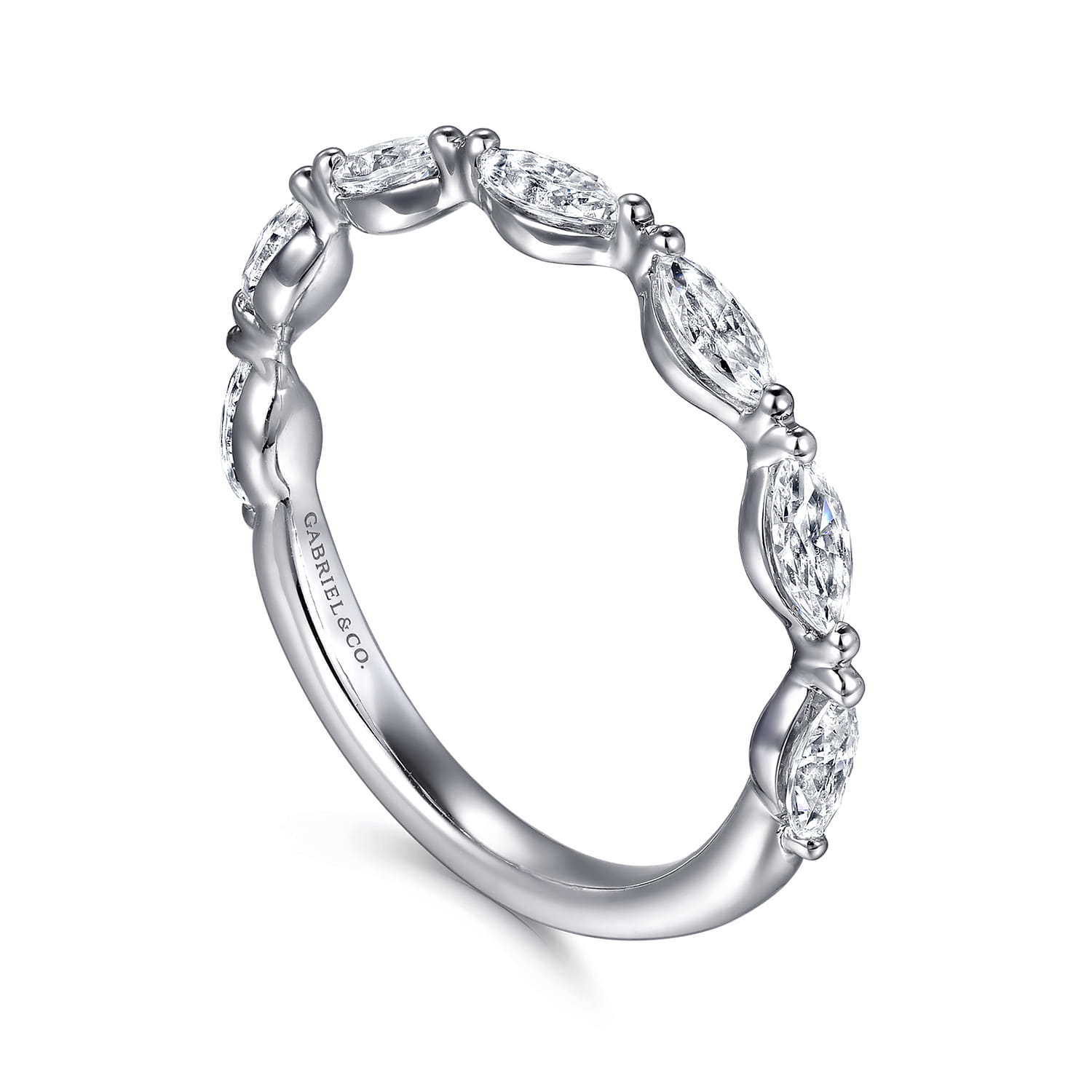 Diamond Wedding Band in 14K White Gold, photograph 3