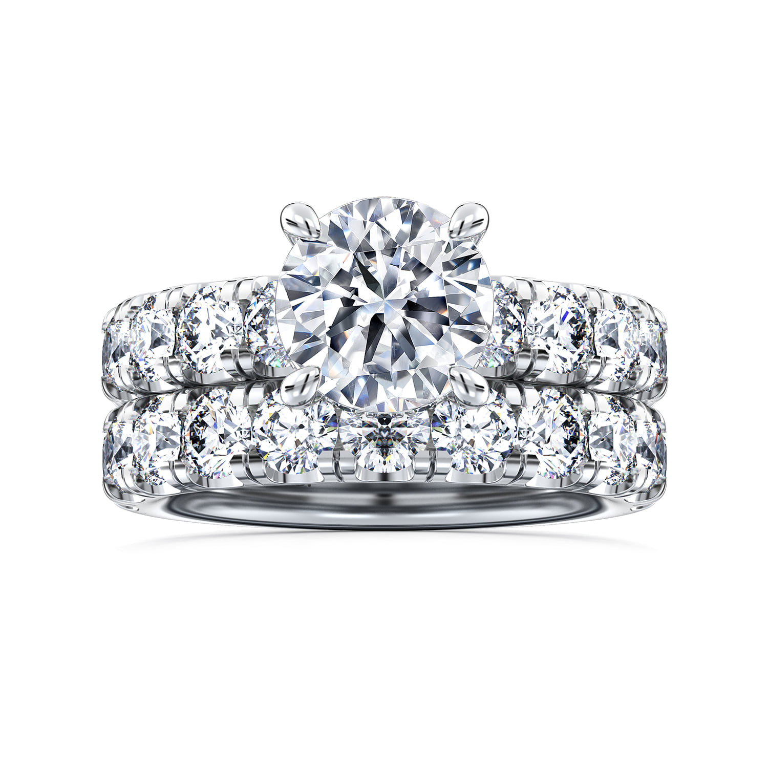 Diamond Matching Wedding Band in 14K White Gold, photograph 4