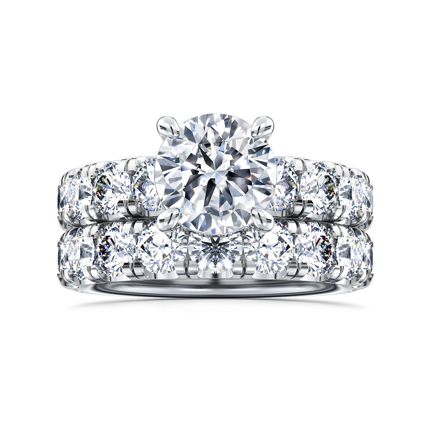 Diamond Matching Wedding Band in 14K White Gold, photograph 4