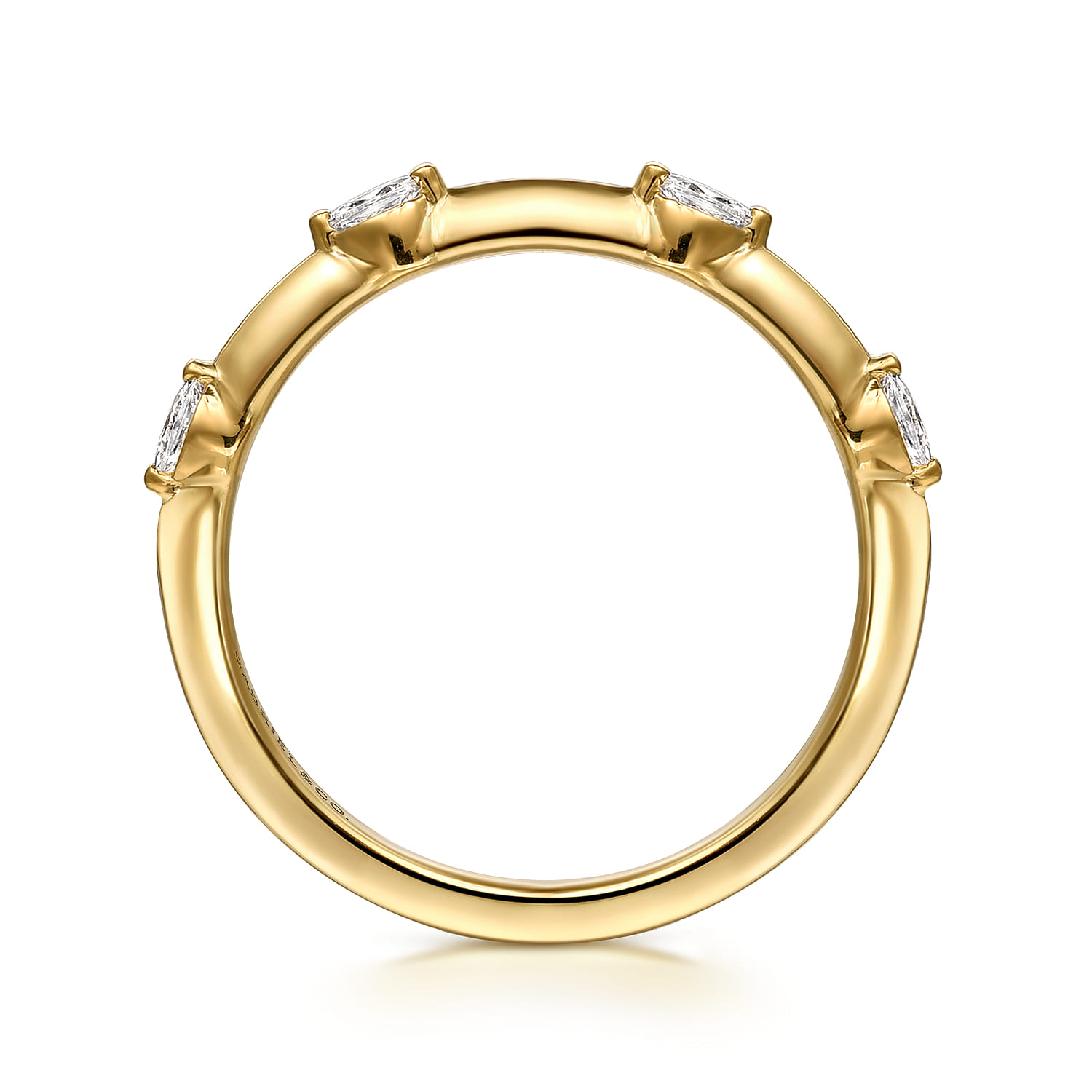 Diamond Wedding Band in 14K Yellow Gold, photograph 2