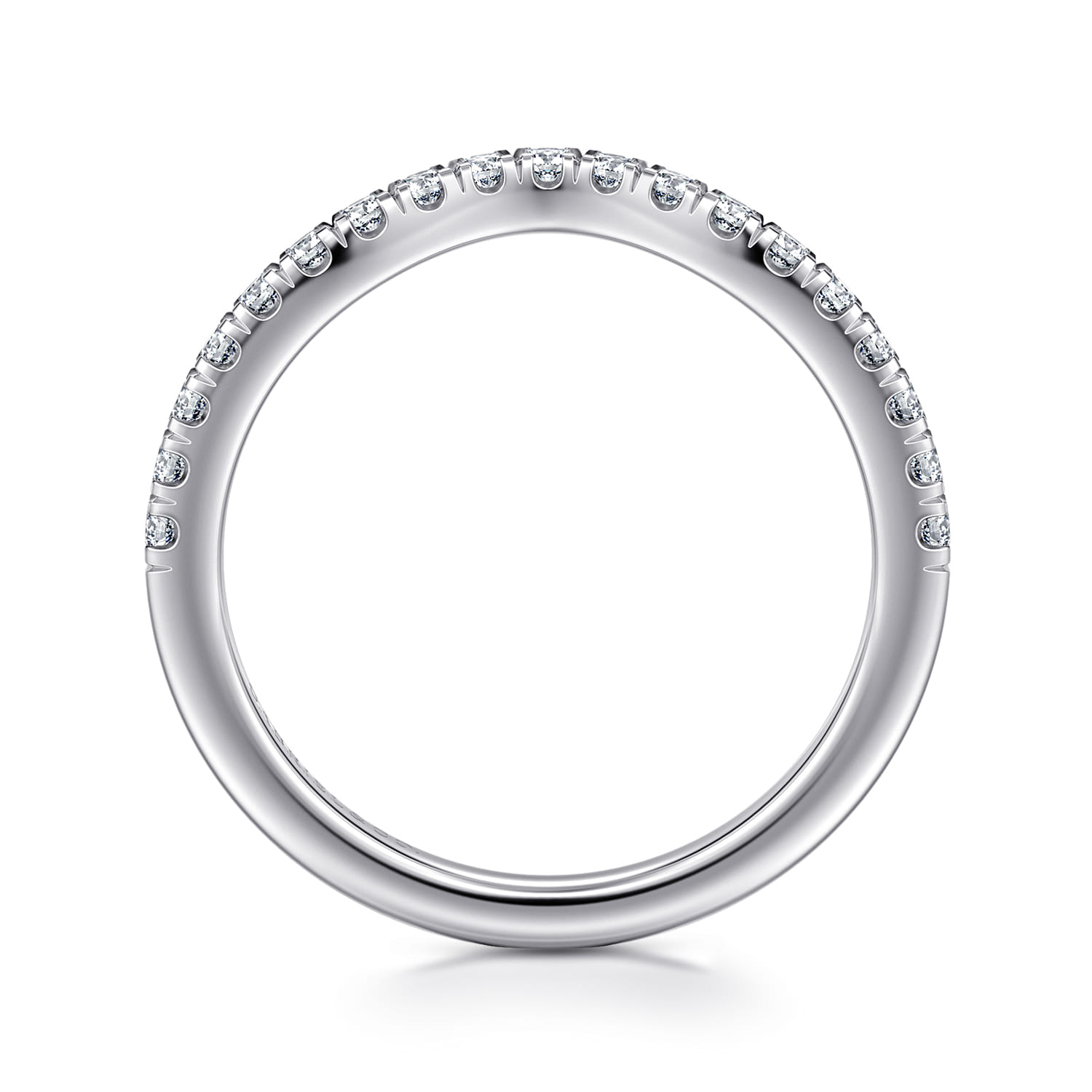 Diamond Wedding Band in 14K White Gold, photograph 2