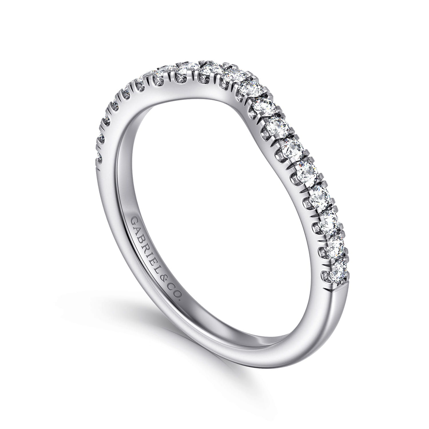 Diamond Wedding Band in 14K White Gold, photograph 3
