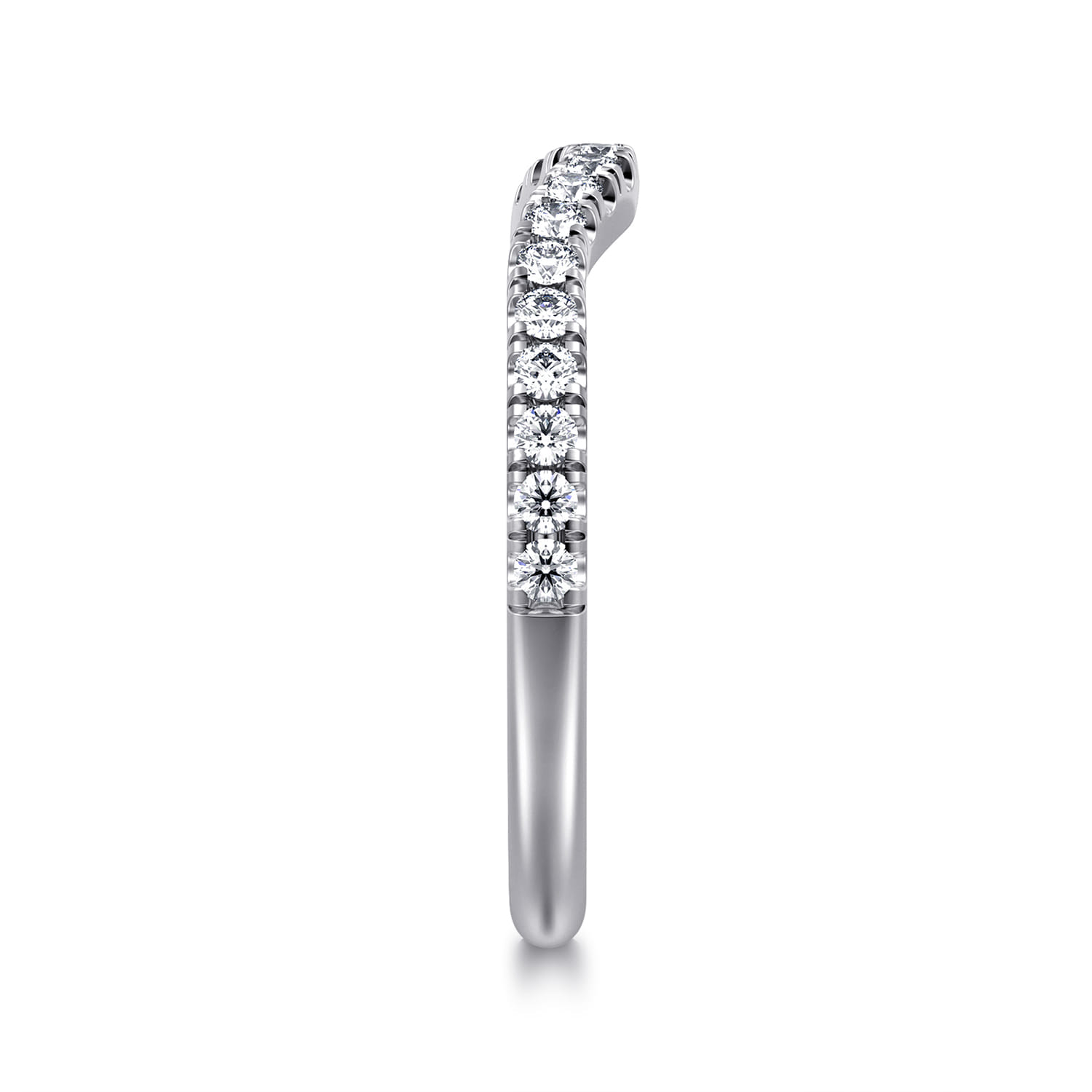 Diamond Wedding Band in 14K White Gold, photograph 5