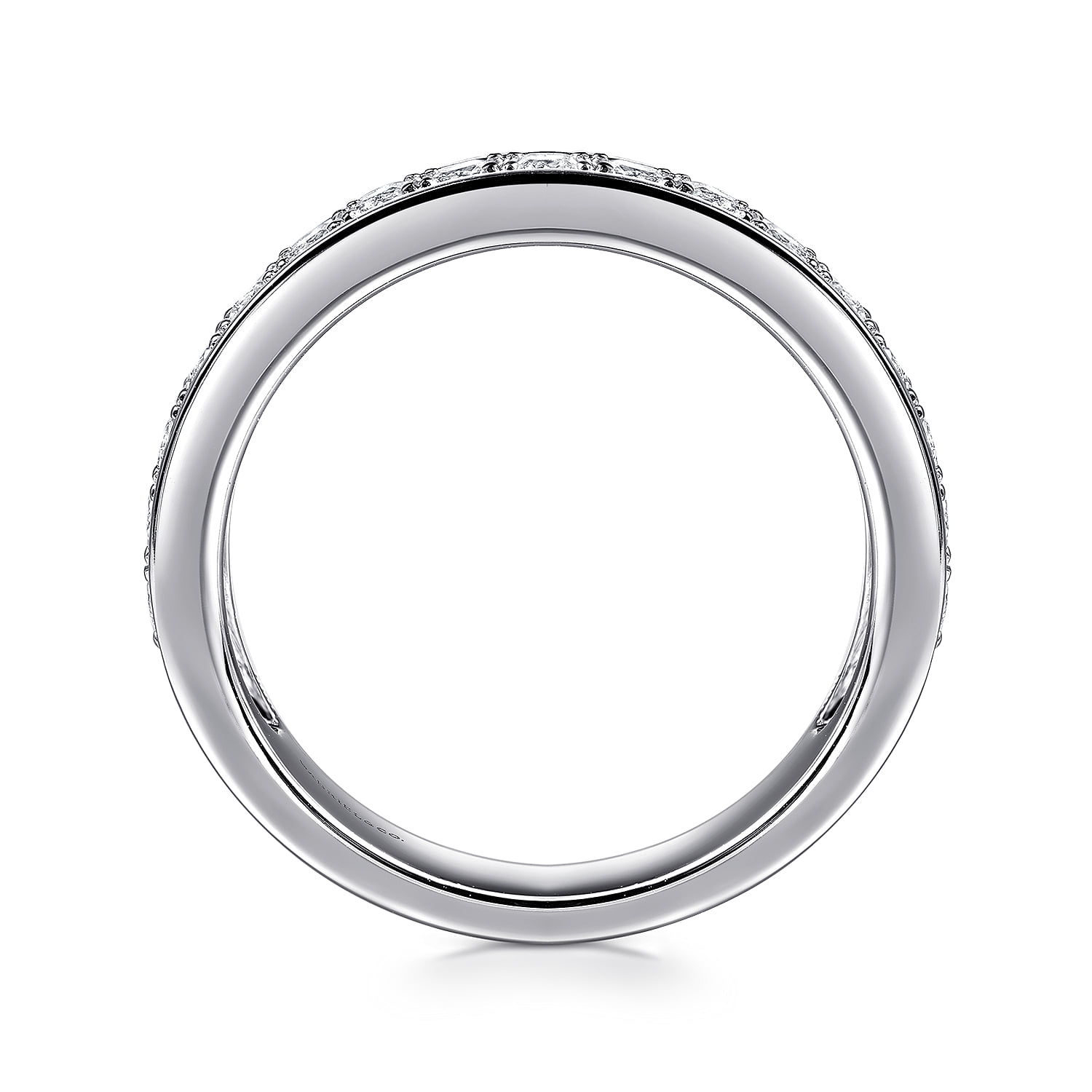 Diamond Wedding Band in 14K White Gold, photograph 2