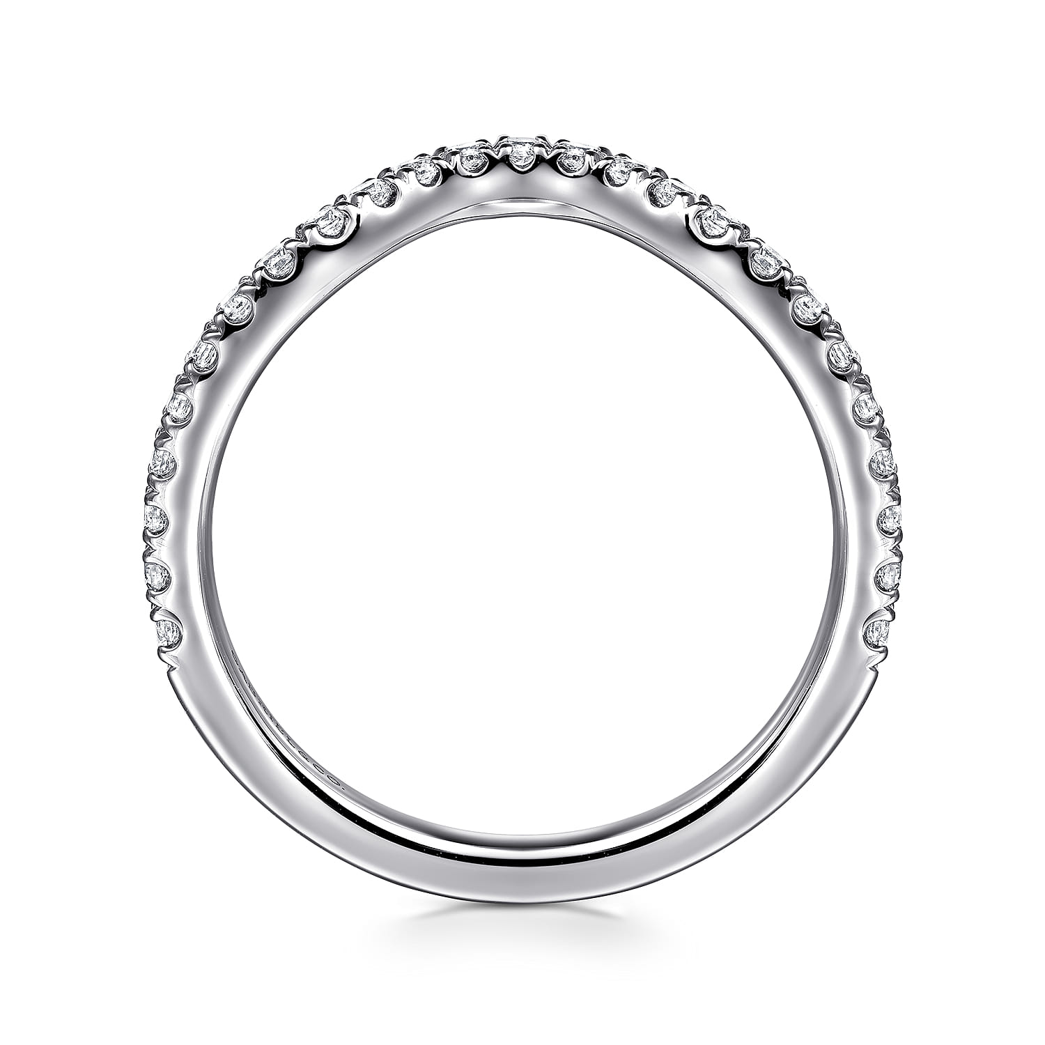 Diamond Wedding Band in 14K White Gold, photograph 2