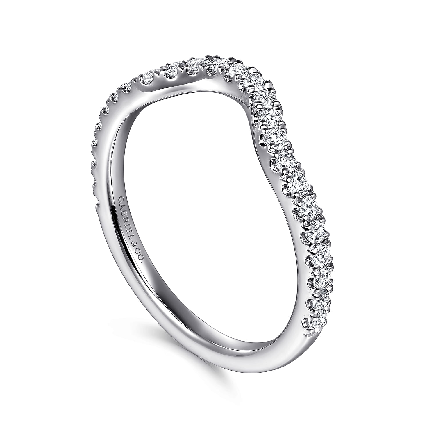 Diamond Wedding Band in 14K White Gold, photograph 3