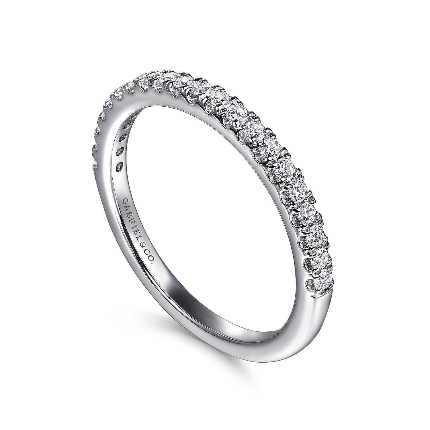 Diamond Wedding Band in 14K White Gold, photograph 3