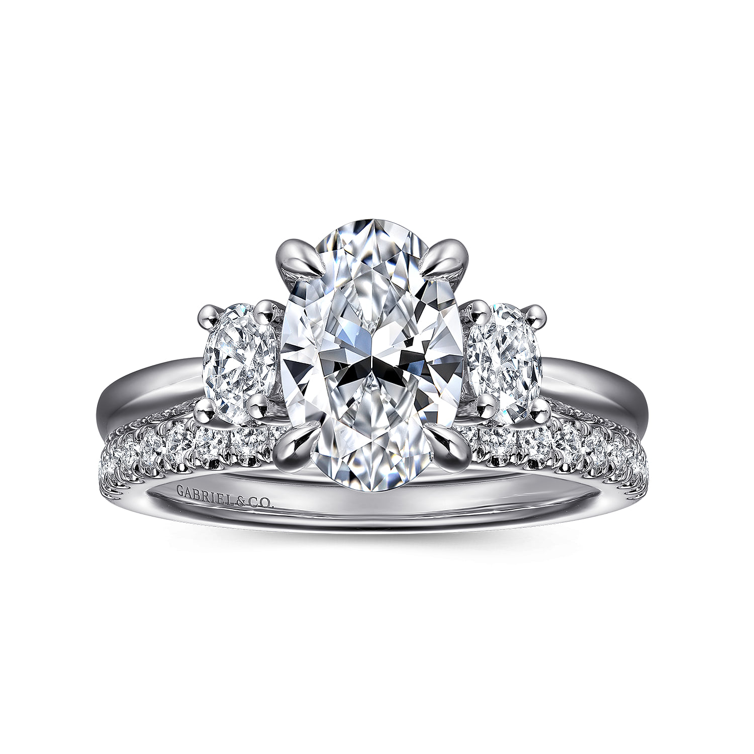 Diamond Wedding Band in 14K White Gold, photograph 4