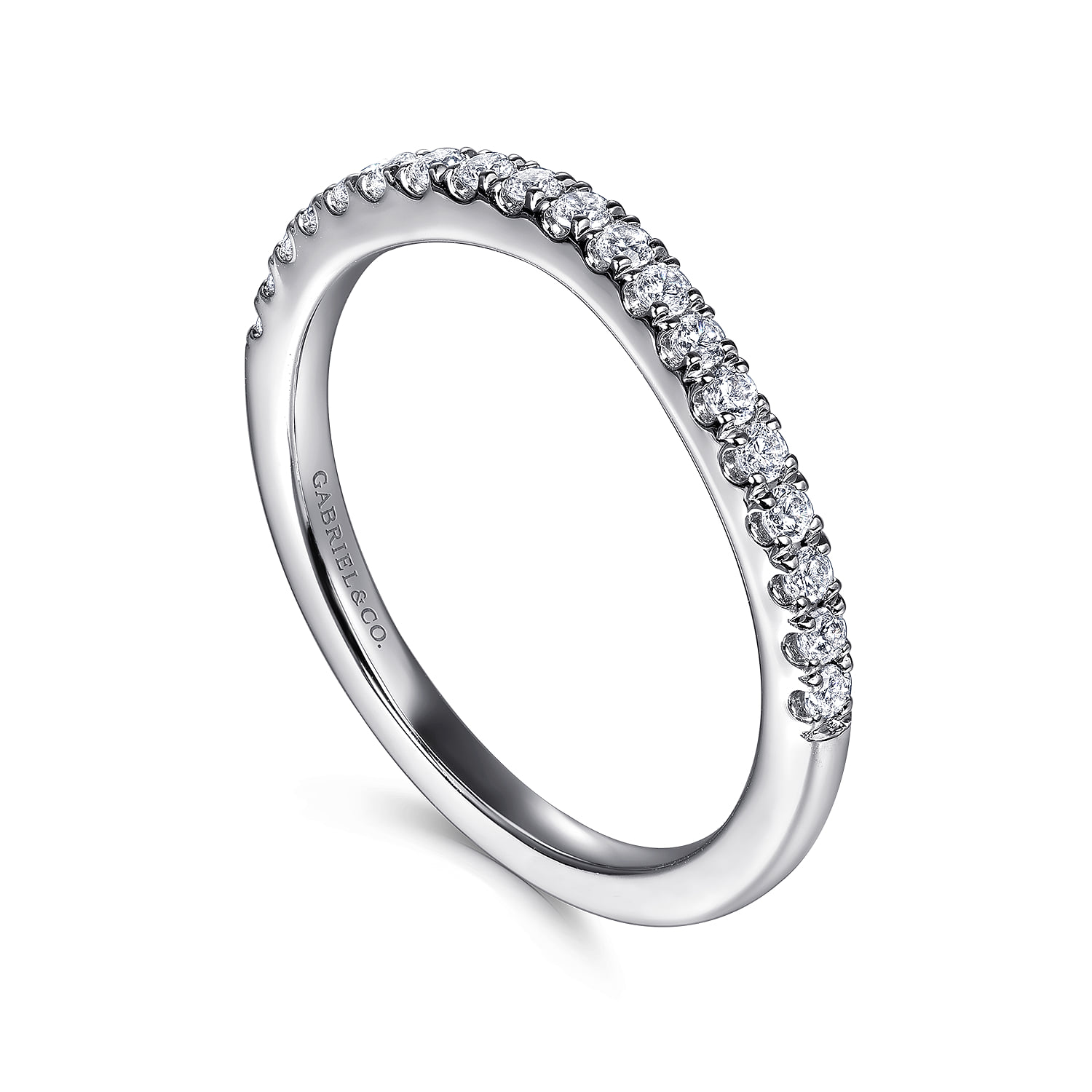 Diamond Wedding Band in 14K White Gold, photograph 3