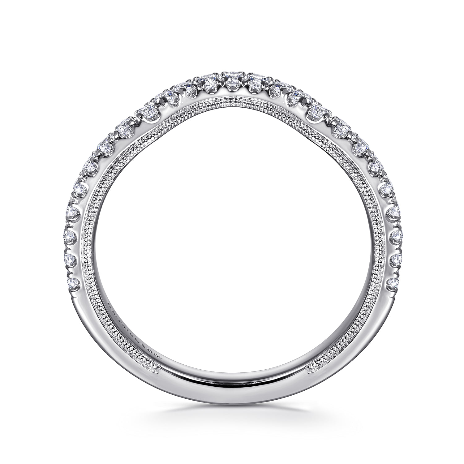 Diamond Wedding Band in 14K White Gold, photograph 2