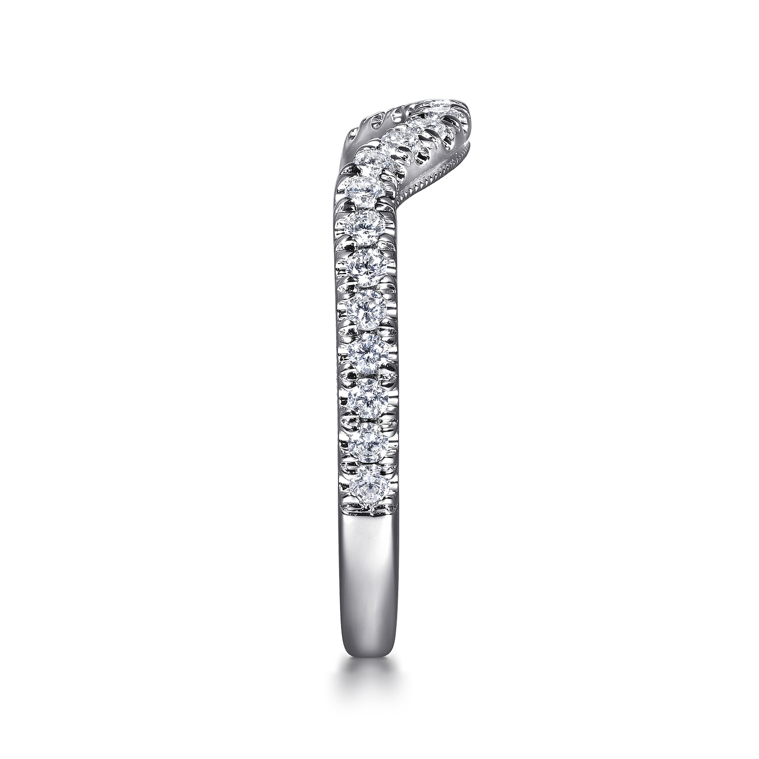 Diamond Wedding Band in 14K White Gold, photograph 5