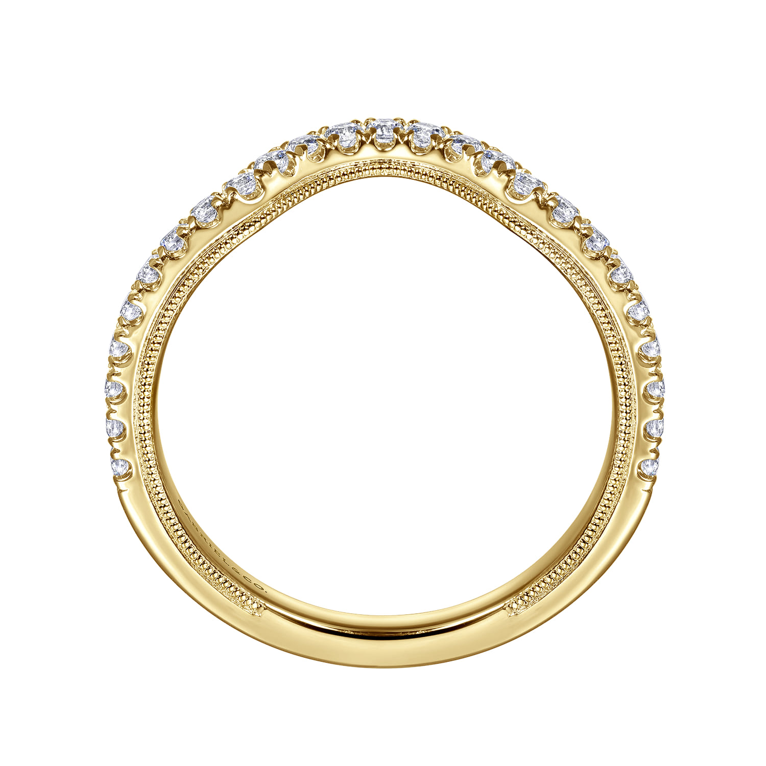 Diamond Wedding Band in 14K Yellow Gold, photograph 2