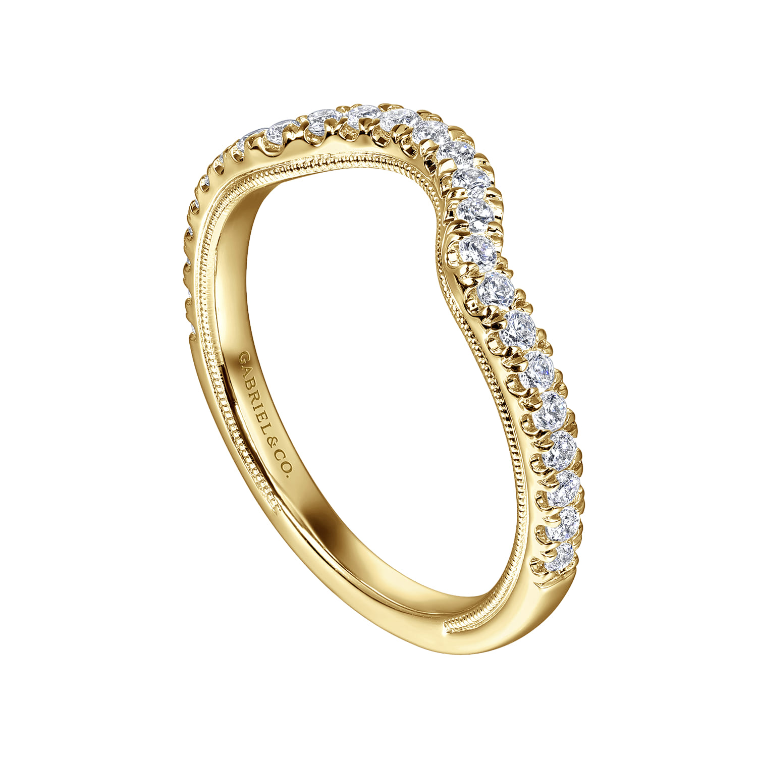 Diamond Wedding Band in 14K Yellow Gold, photograph 3