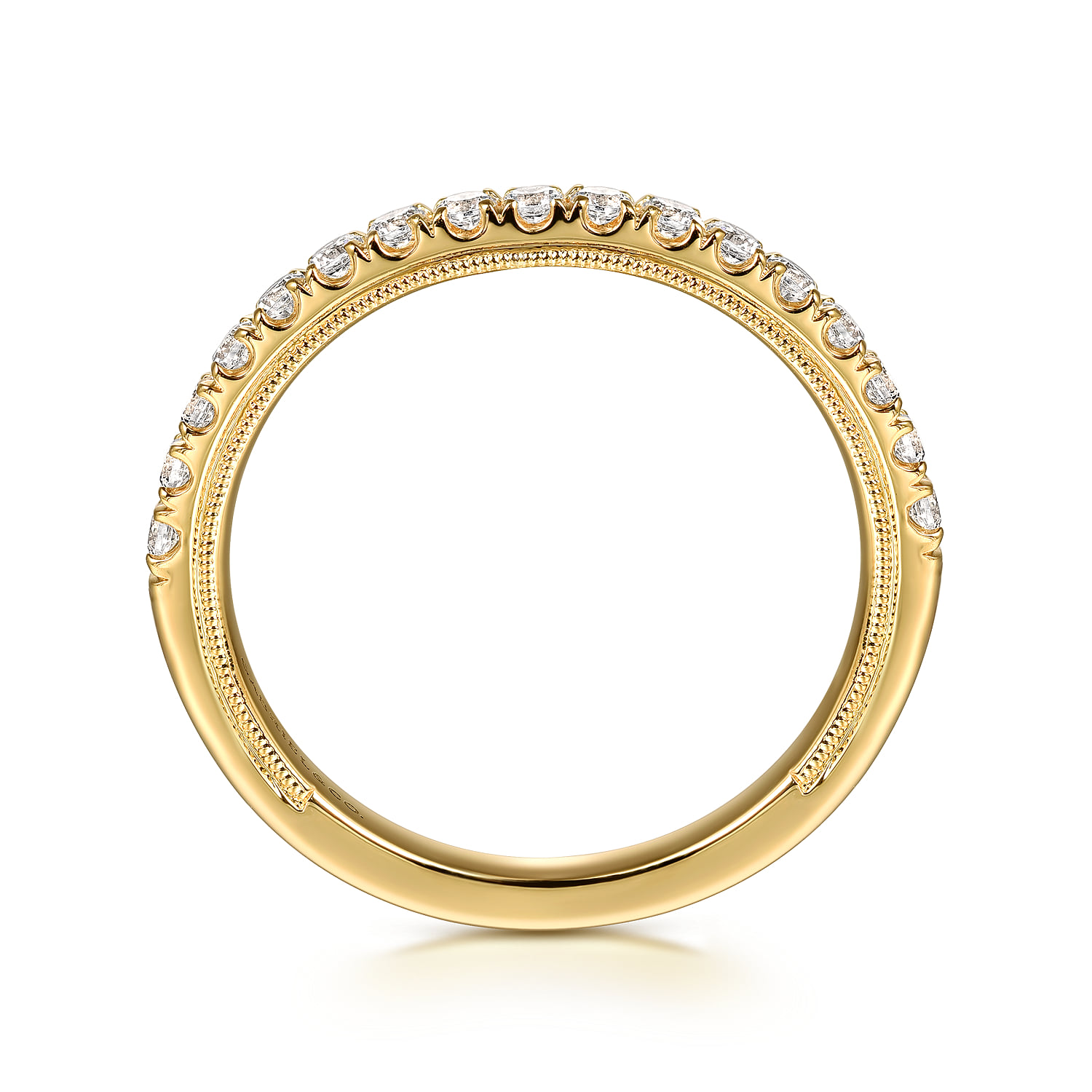 Diamond Wedding Band in 14K Yellow Gold, photograph 2