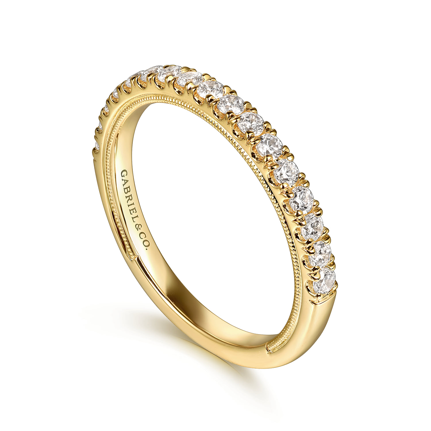 Diamond Wedding Band in 14K Yellow Gold, photograph 3