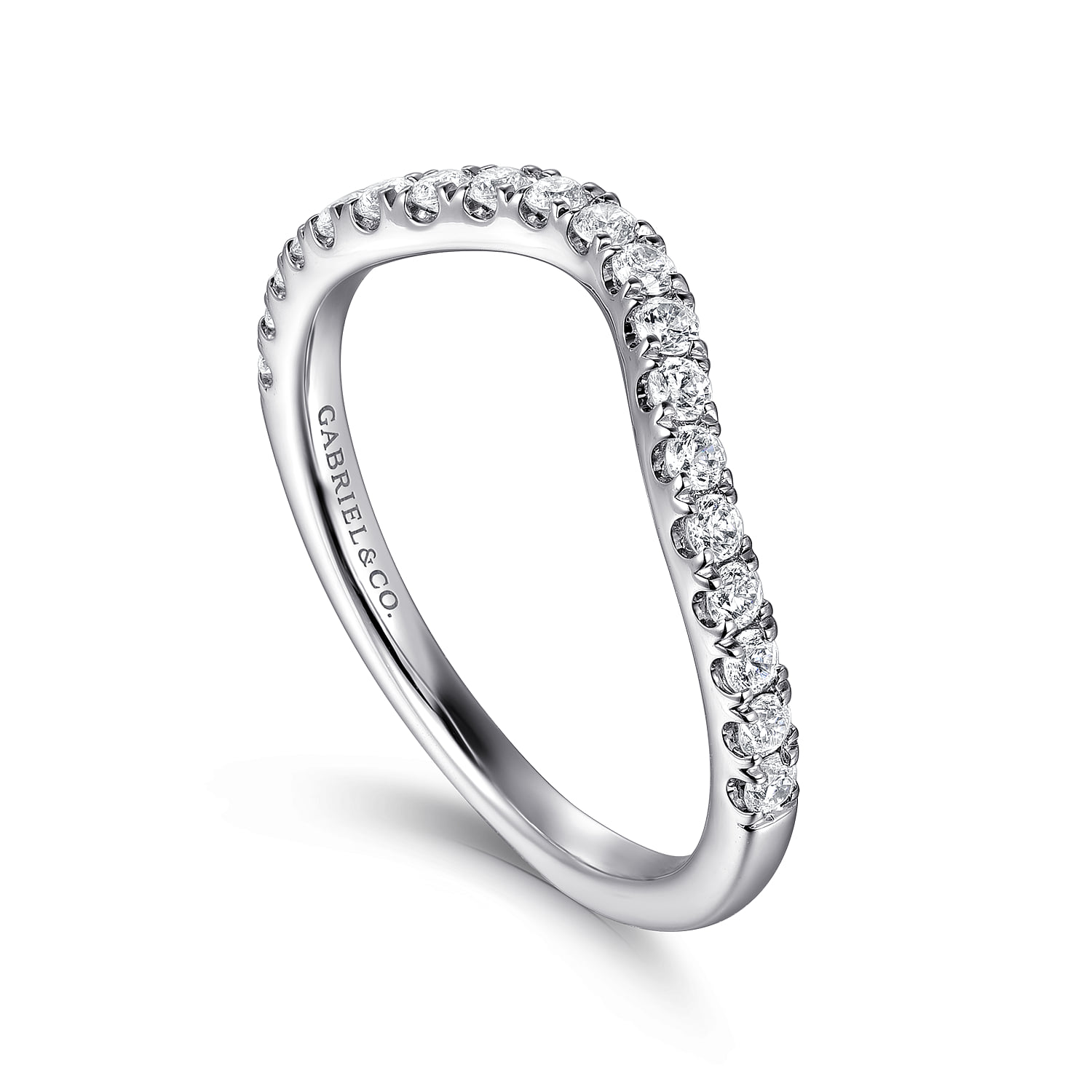 Diamond Wedding Band in 14K White Gold, photograph 3