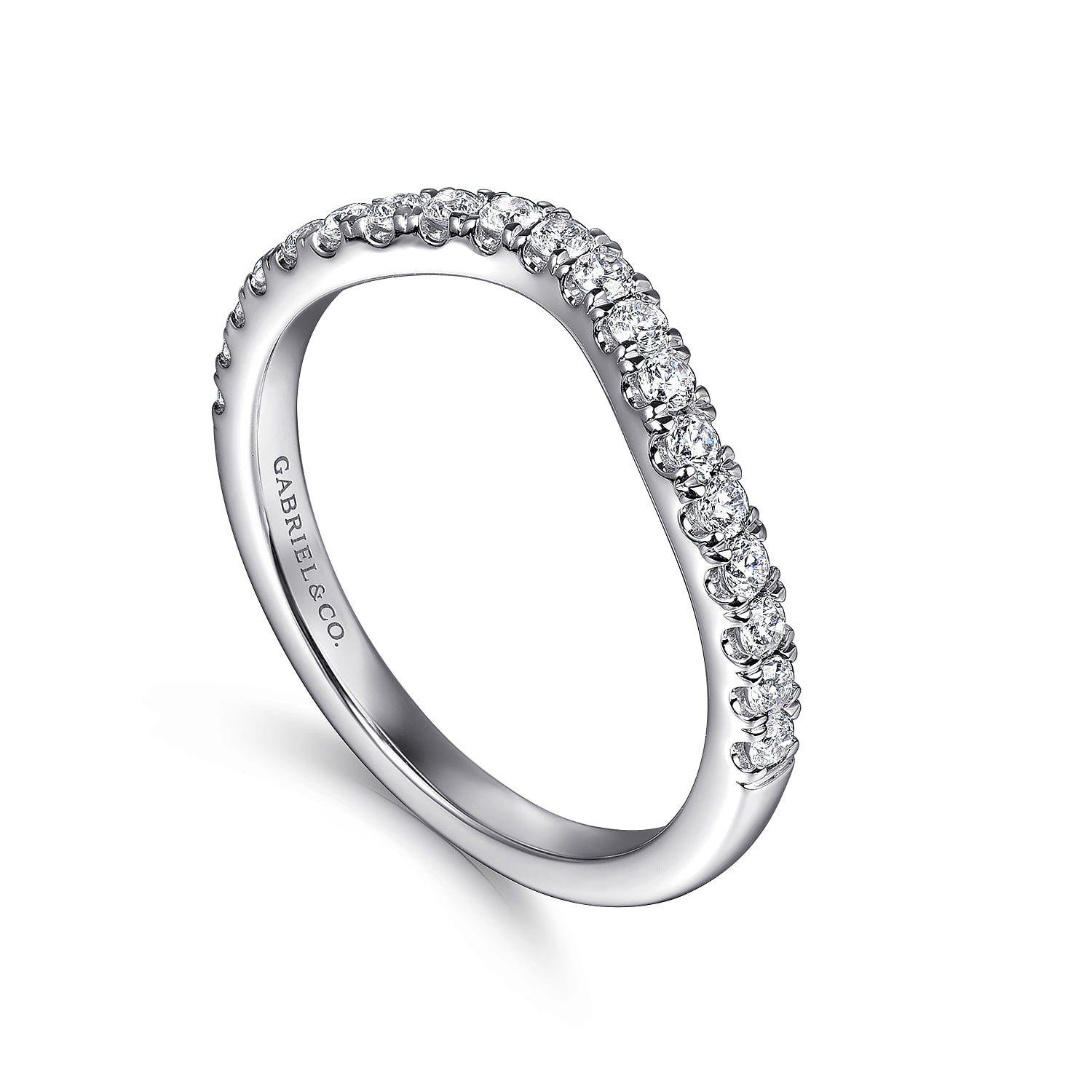 Diamond Wedding Band in 14K White Gold, photograph 3
