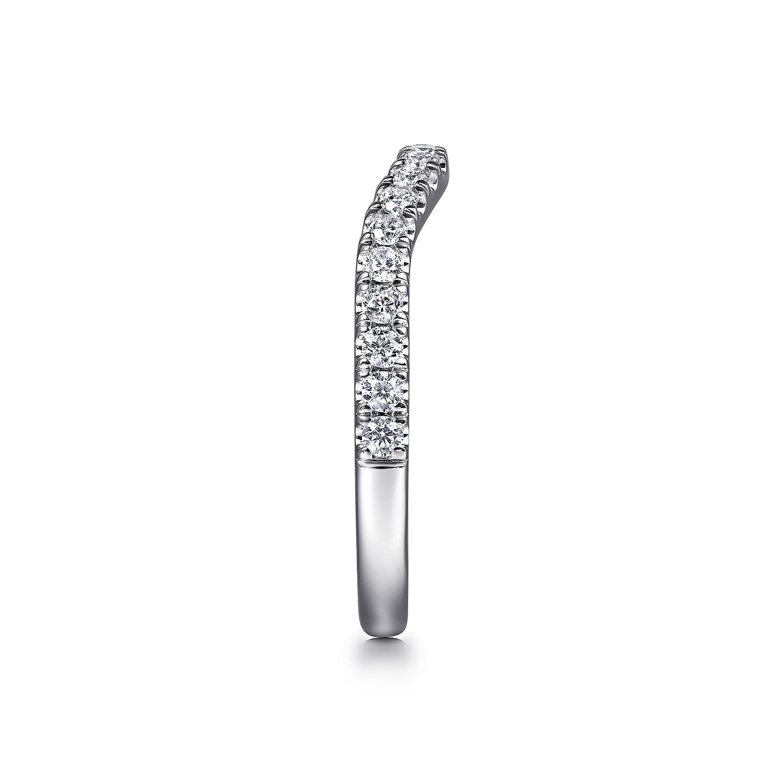 Diamond Wedding Band in 14K White Gold, photograph 5