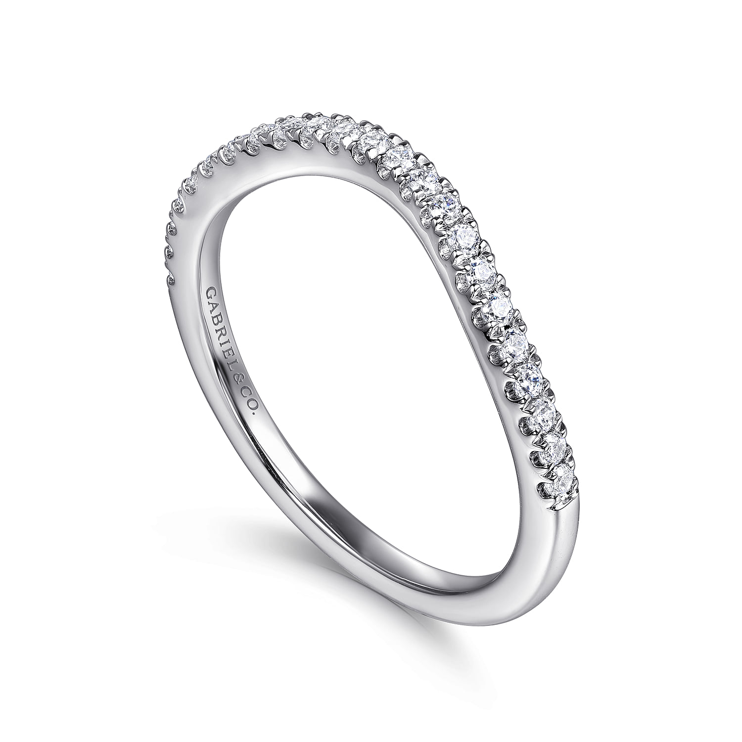 Diamond Wedding Band in 14K White Gold, photograph 3