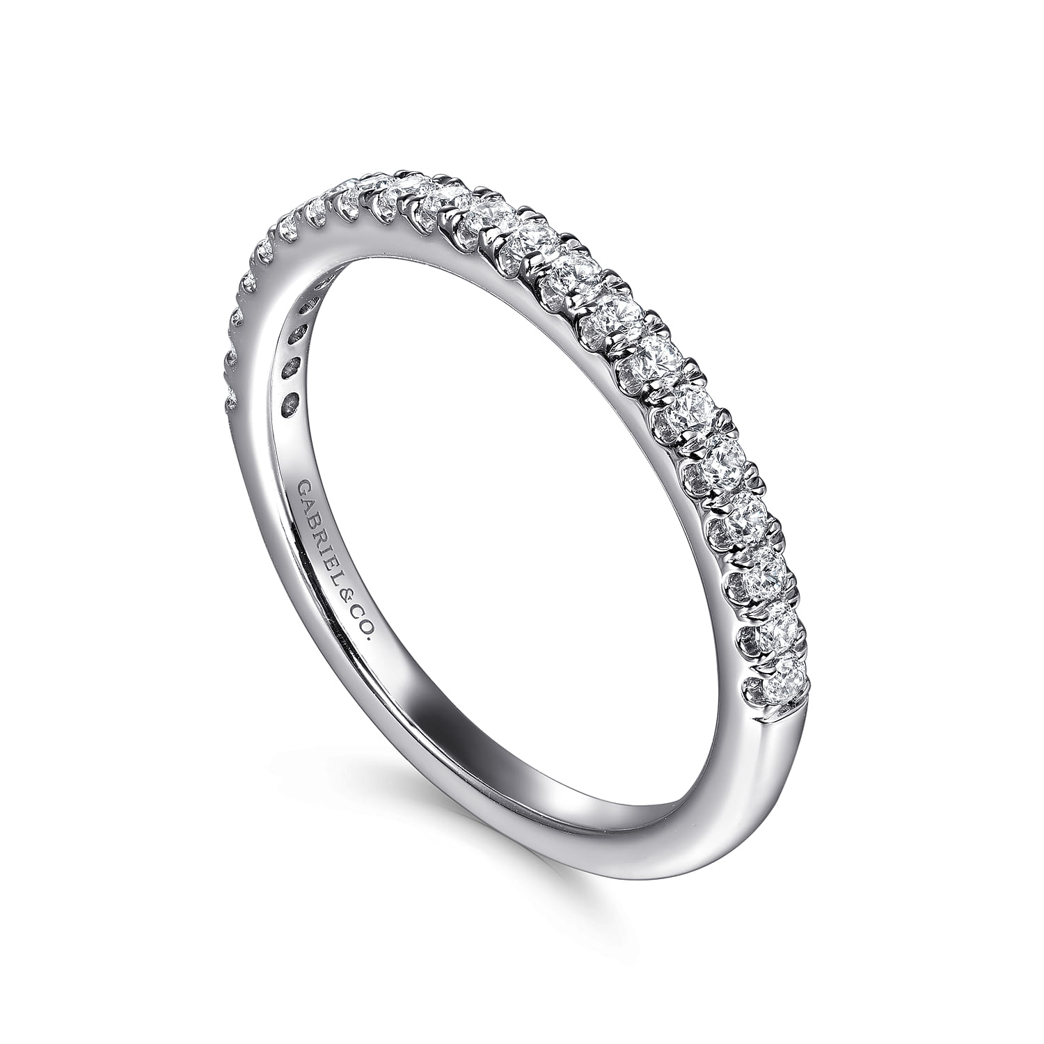 Diamond Wedding Band in 14K White Gold, photograph 3