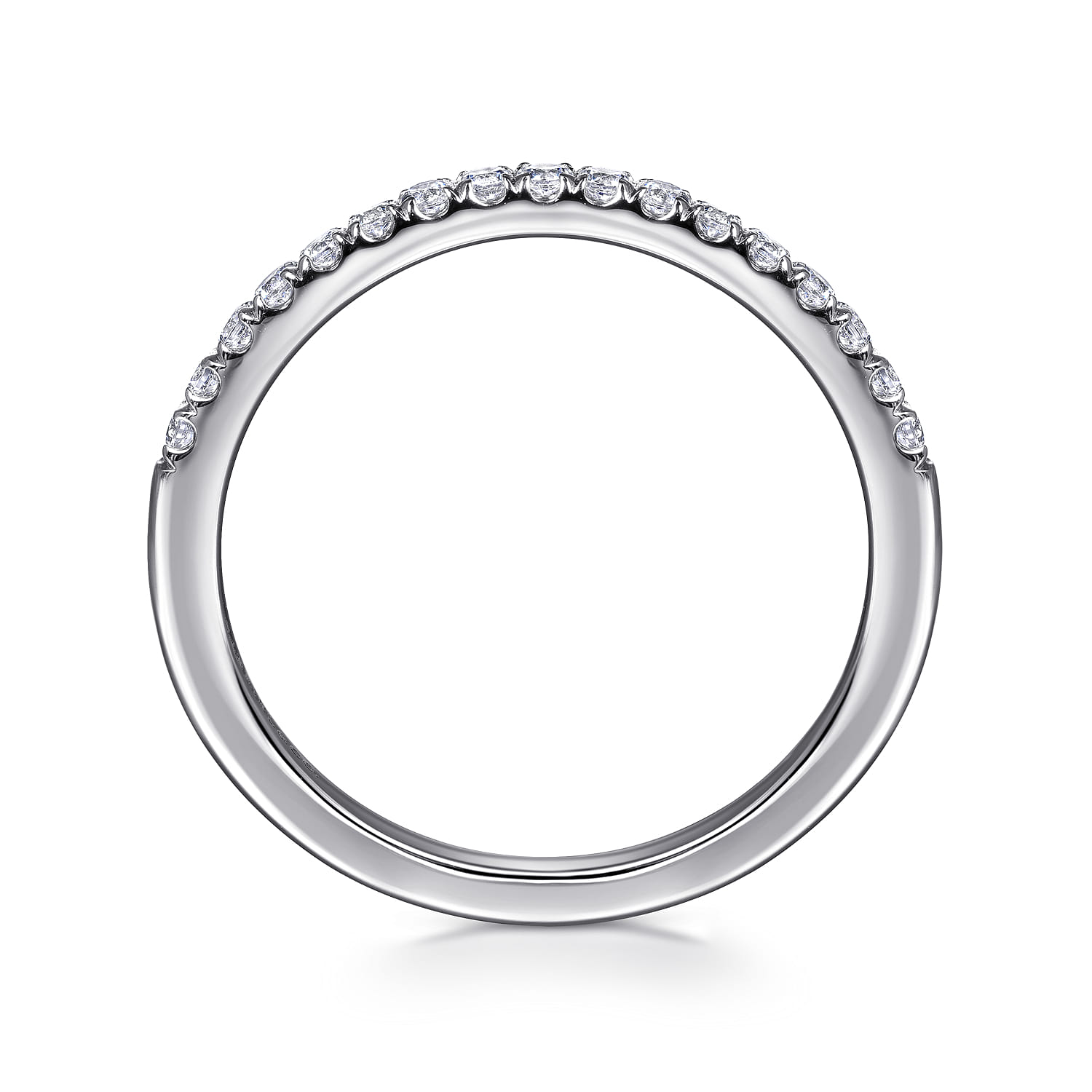 Diamond Wedding Band in 14K White Gold, photograph 2