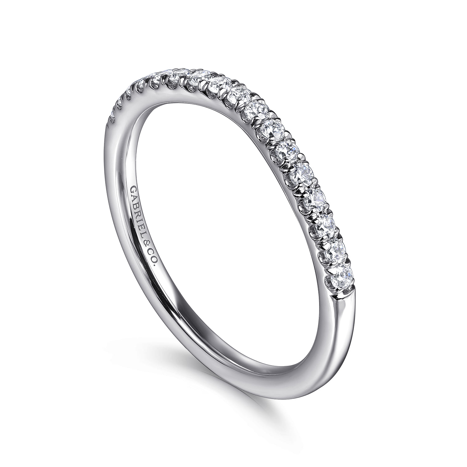 Diamond Wedding Band in 14K White Gold, photograph 3