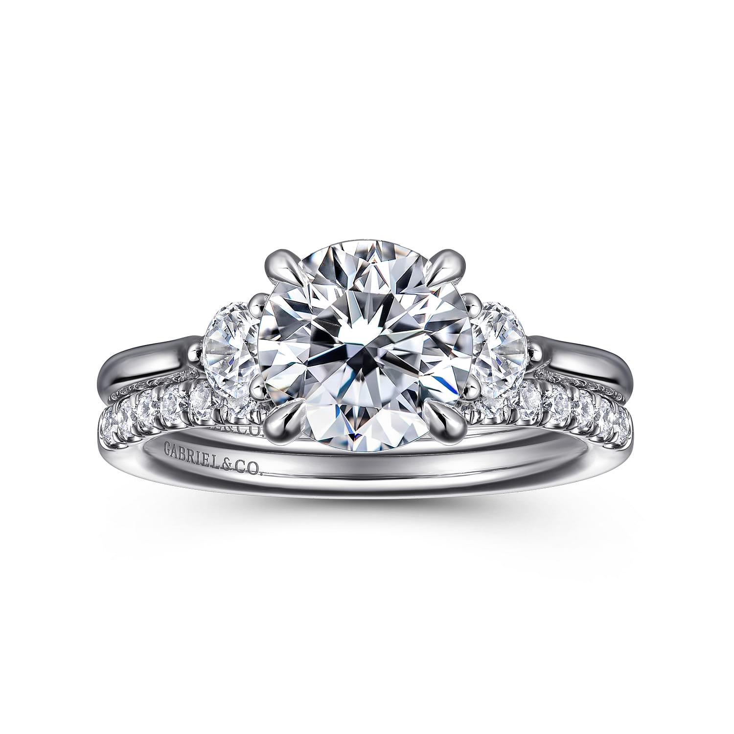 Diamond Wedding Band in 14K White Gold, photograph 4