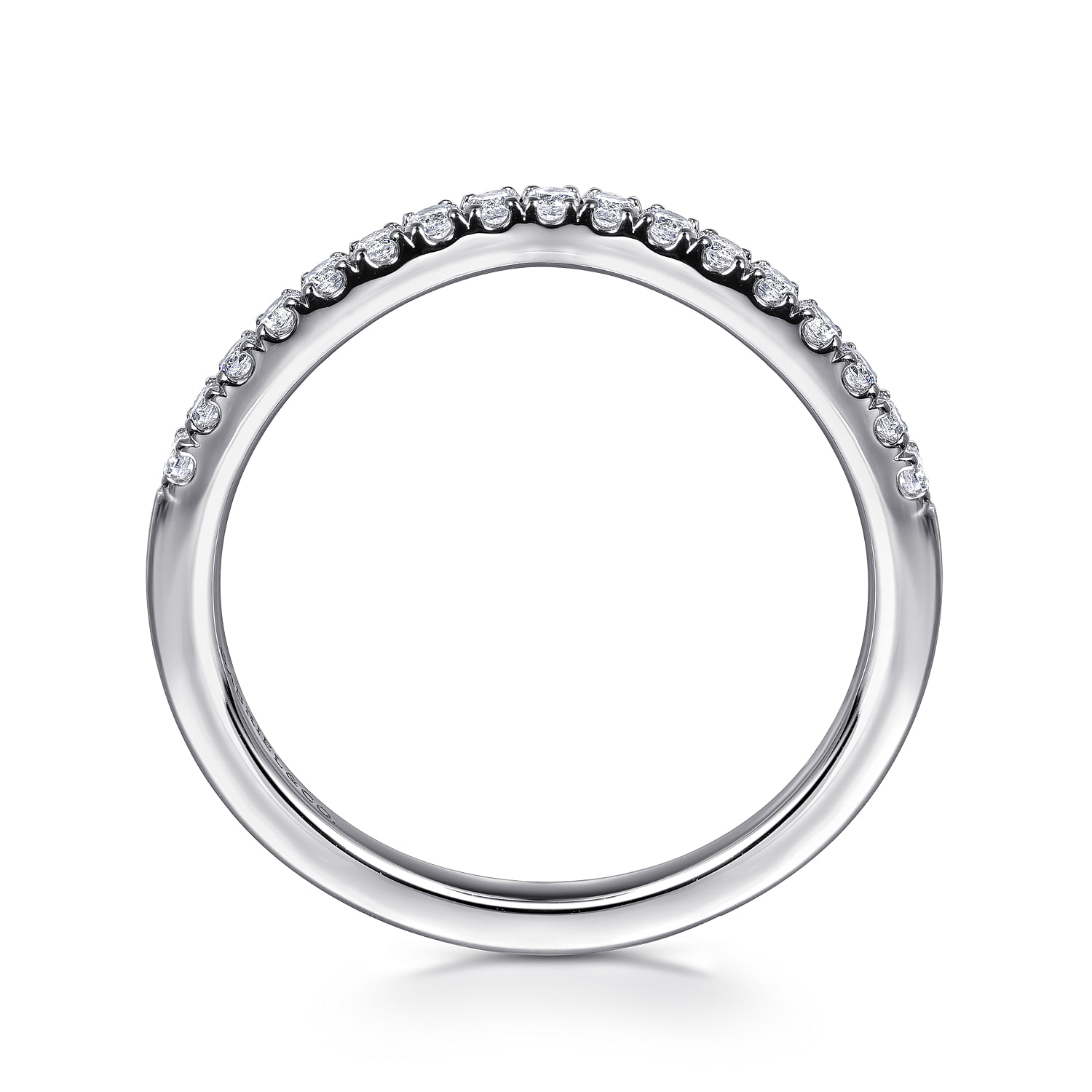 Diamond Wedding Band in 14K White Gold, photograph 2
