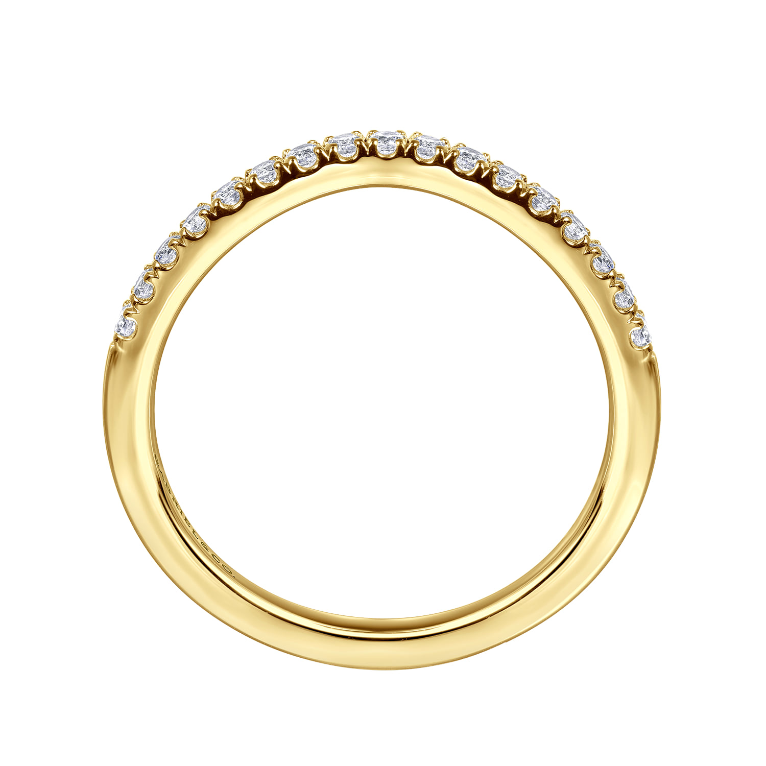 Diamond Wedding Band in 14K Yellow Gold, photograph 2