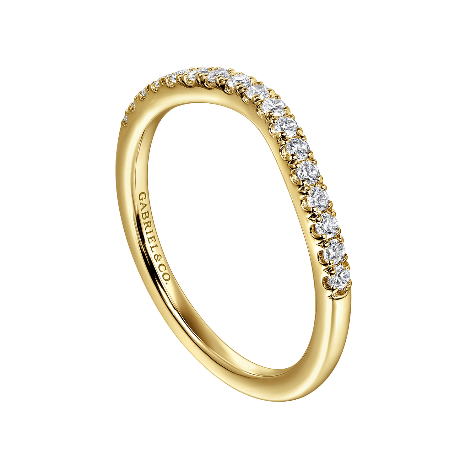 Diamond Wedding Band in 14K Yellow Gold, photograph 3
