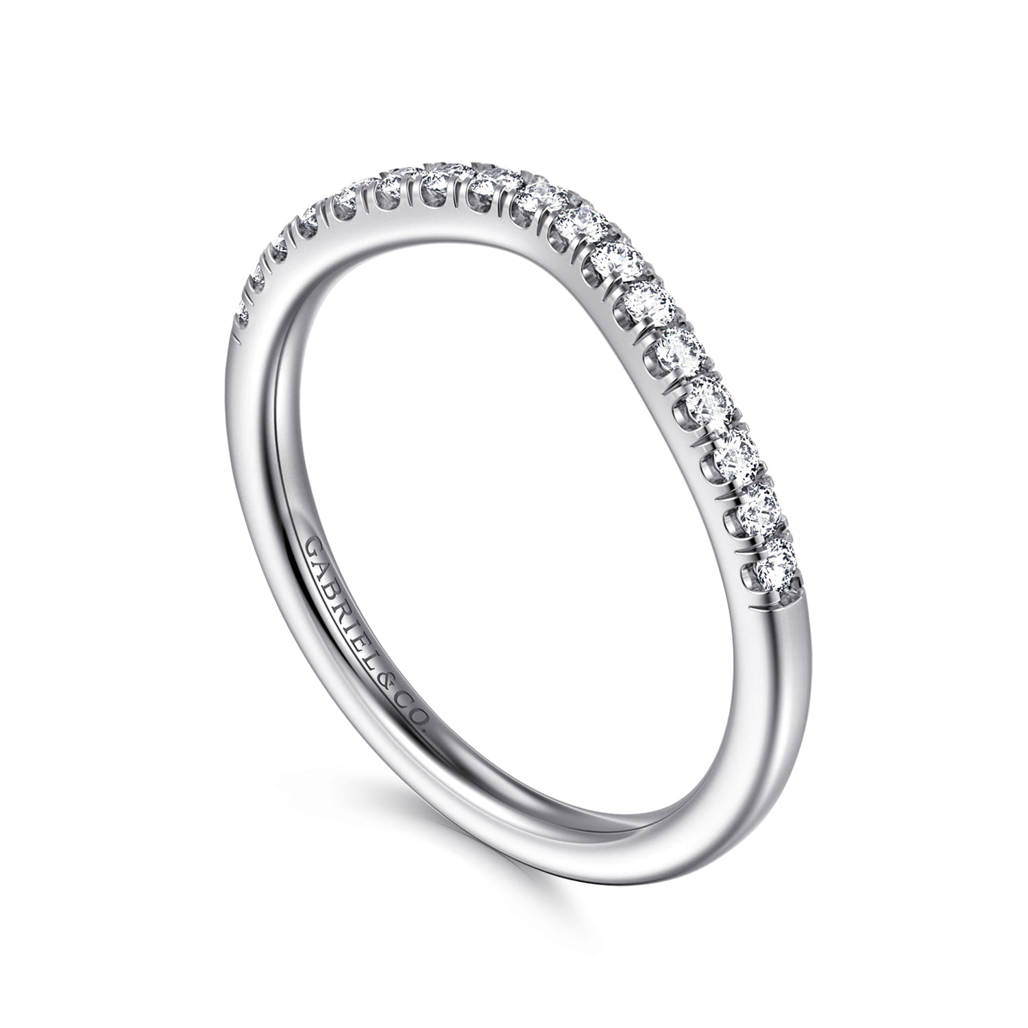 Diamond Matching Wedding Band in 14K White Gold, photograph 3
