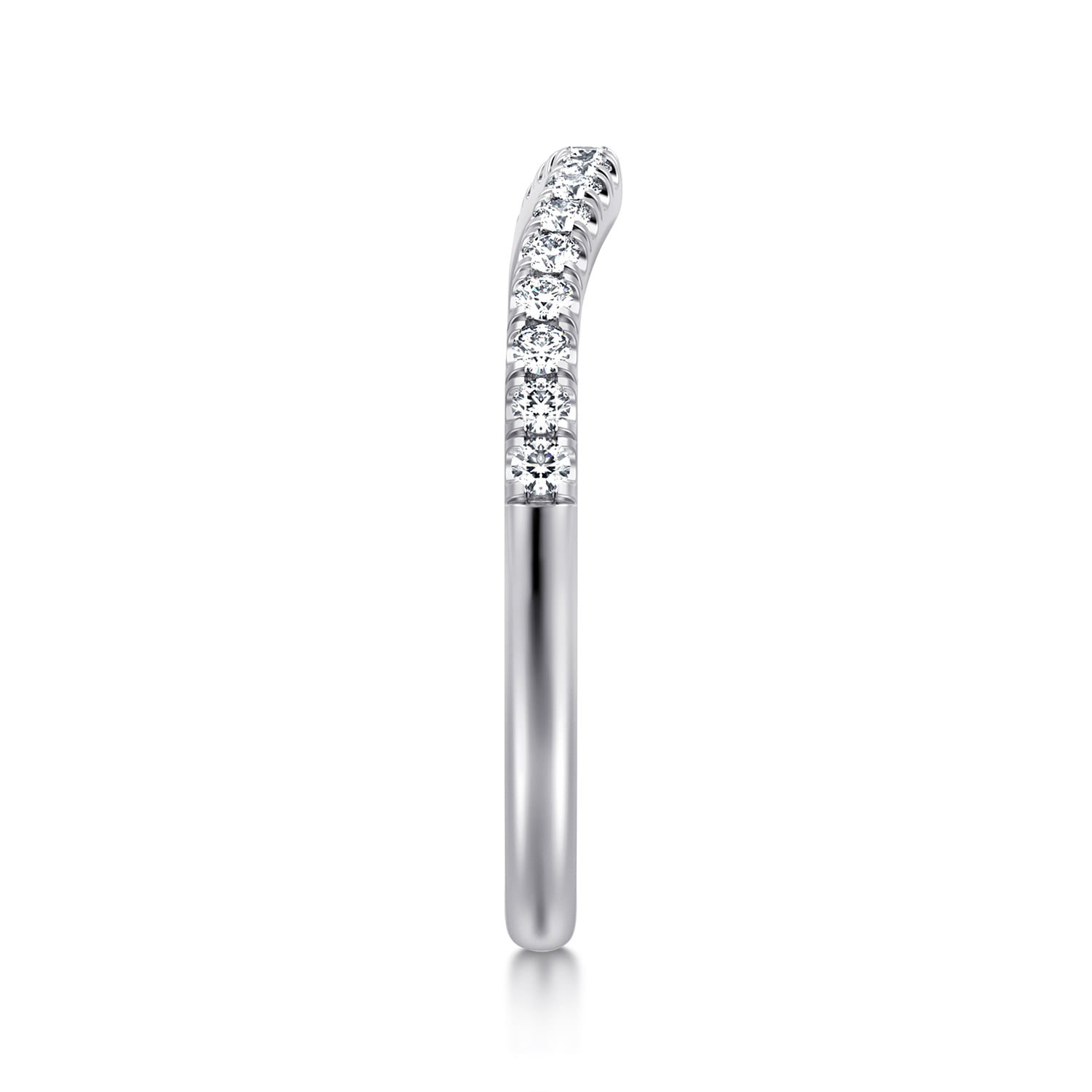 Diamond Matching Wedding Band in 14K White Gold, photograph 4