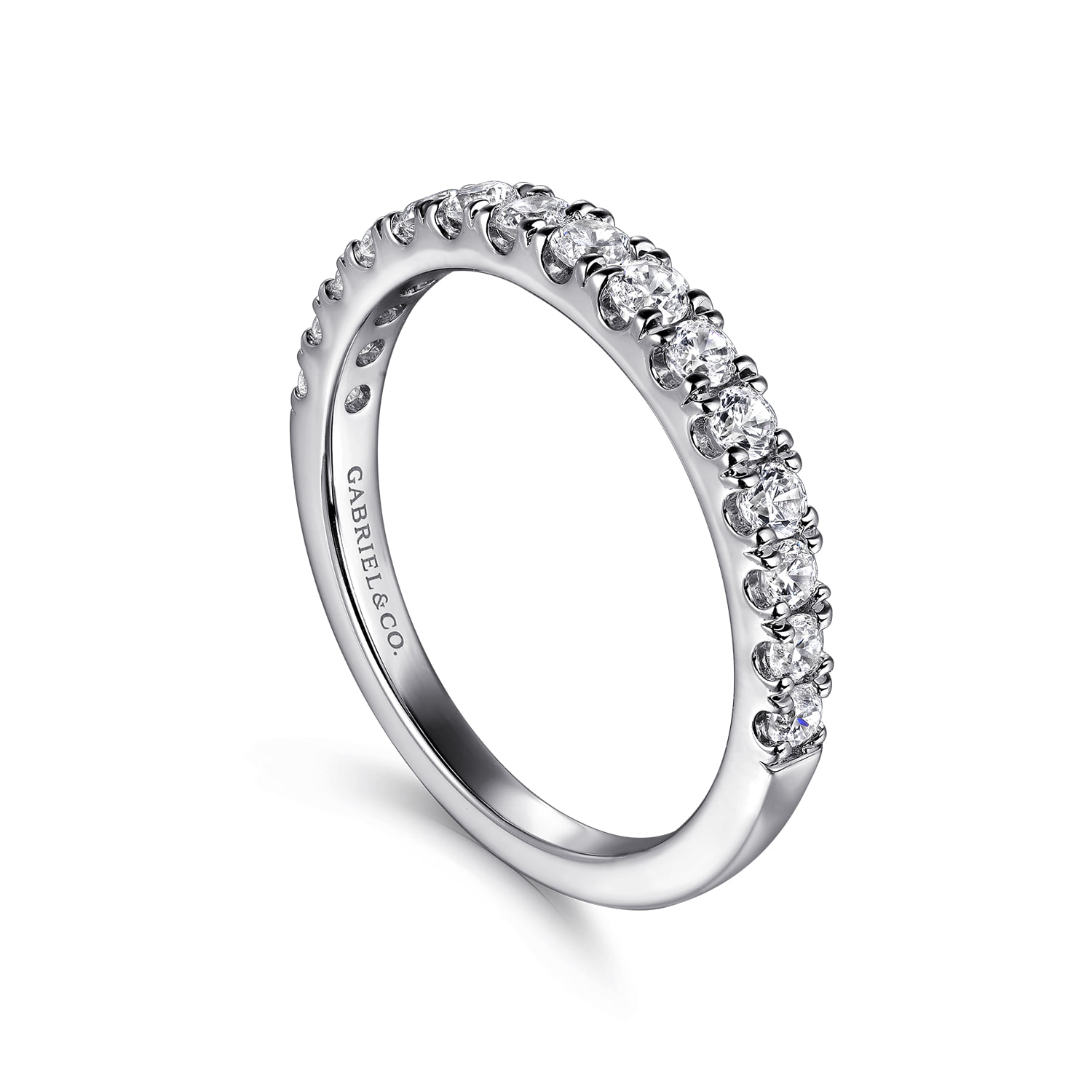 Diamond Wedding Band in 14K White Gold, photograph 3