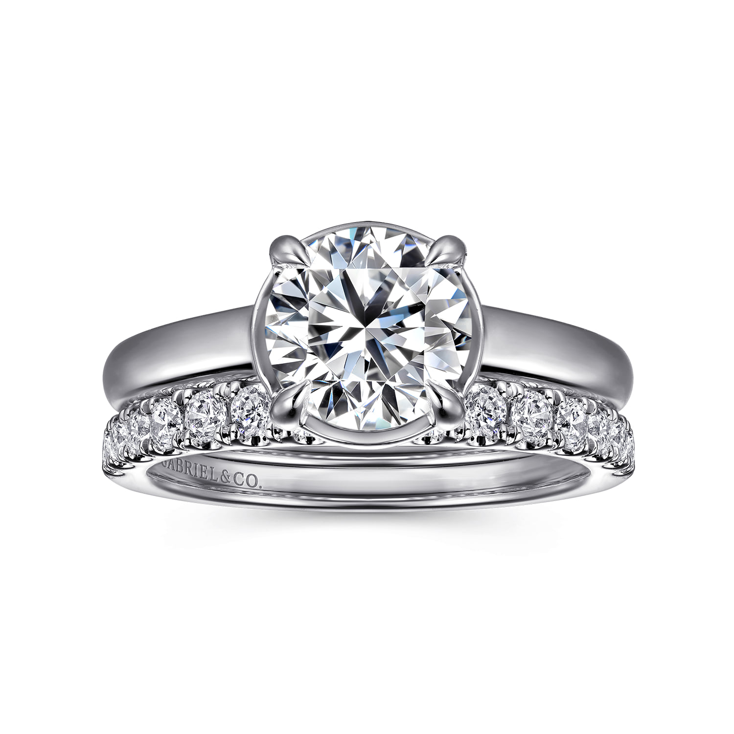 Diamond Wedding Band in 14K White Gold, photograph 4