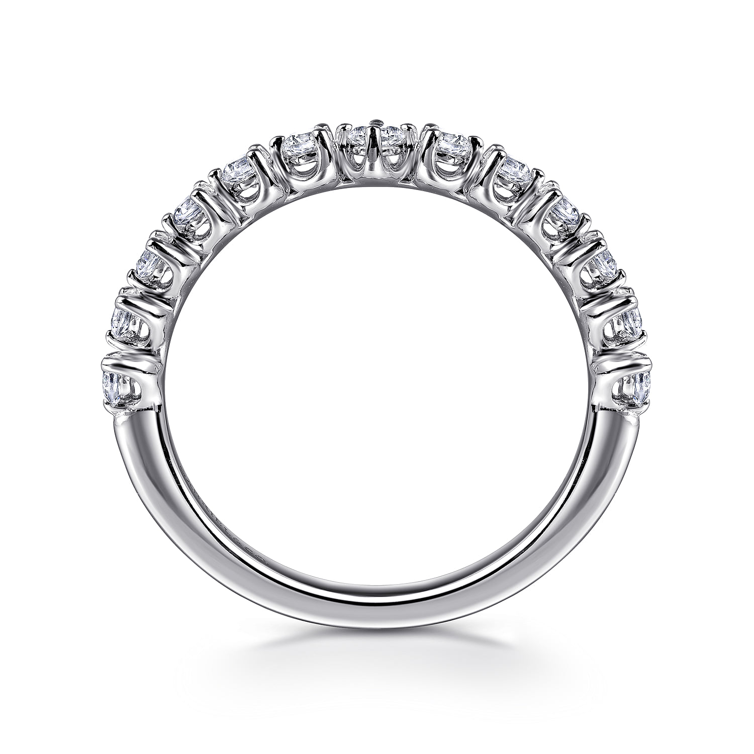 Diamond Wedding Band in 14K White Gold, photograph 2