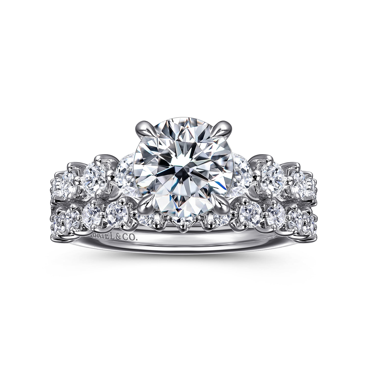 Diamond Wedding Band in 14K White Gold, photograph 4