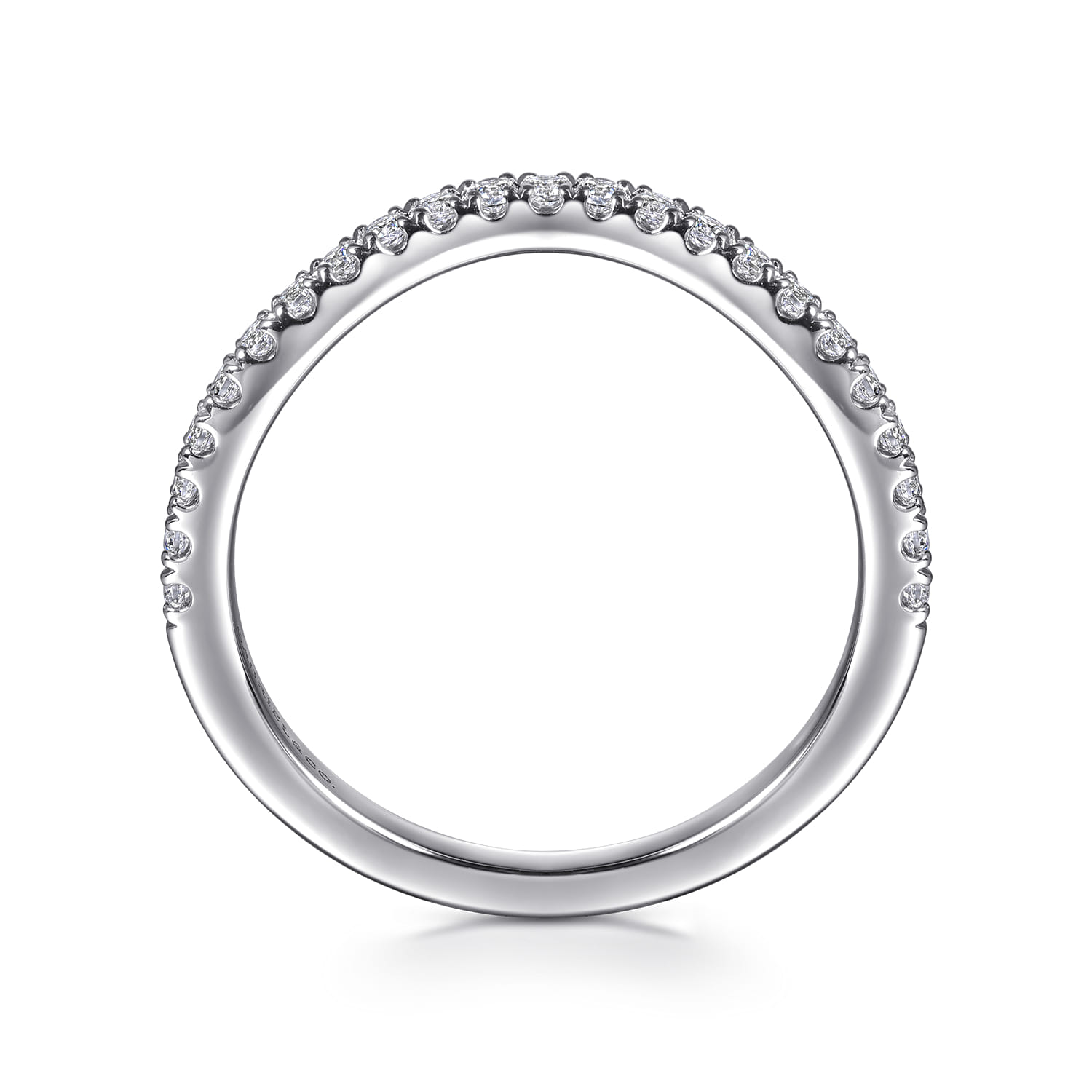 Diamond Wedding Band in 14K White Gold, photograph 2