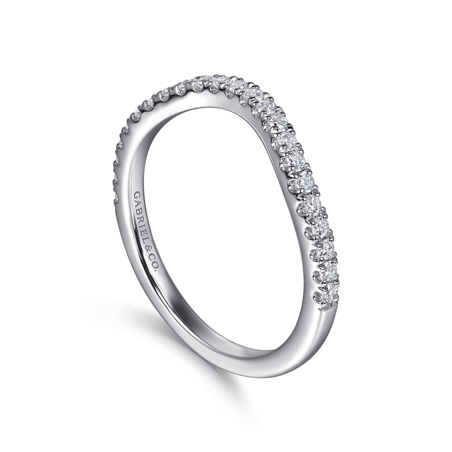 Diamond Wedding Band in 14K White Gold, photograph 3