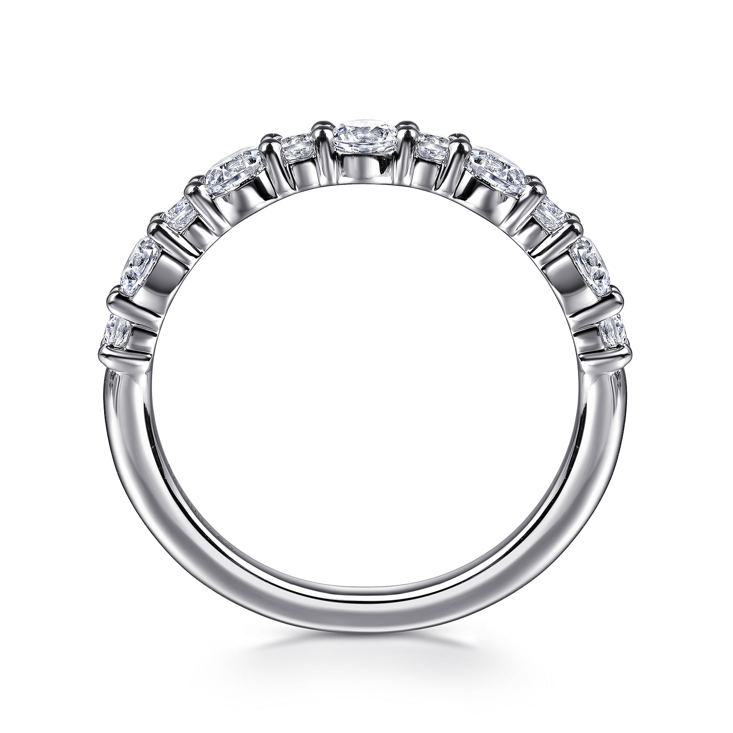 Diamond Wedding Band in 14K White Gold, photograph 2