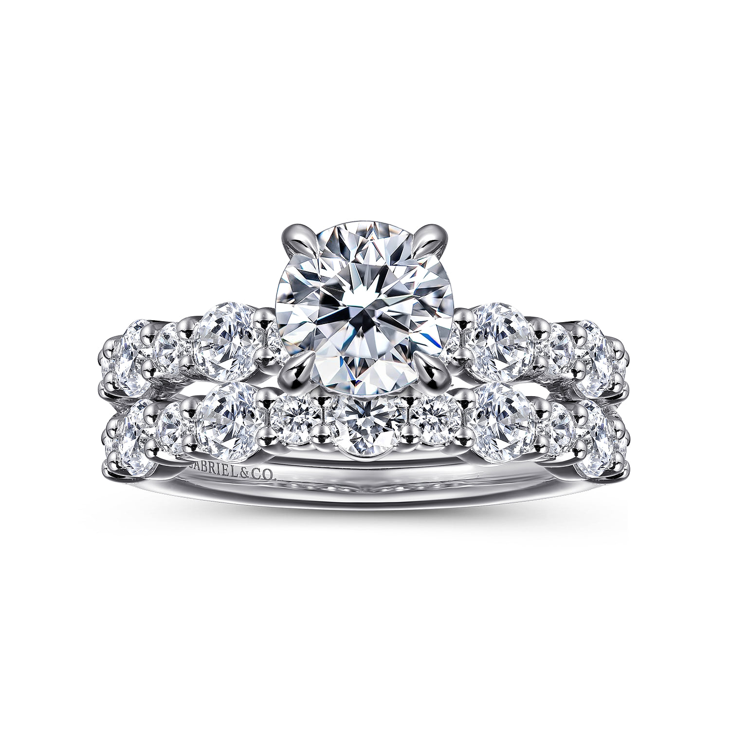 Diamond Wedding Band in 14K White Gold, photograph 4