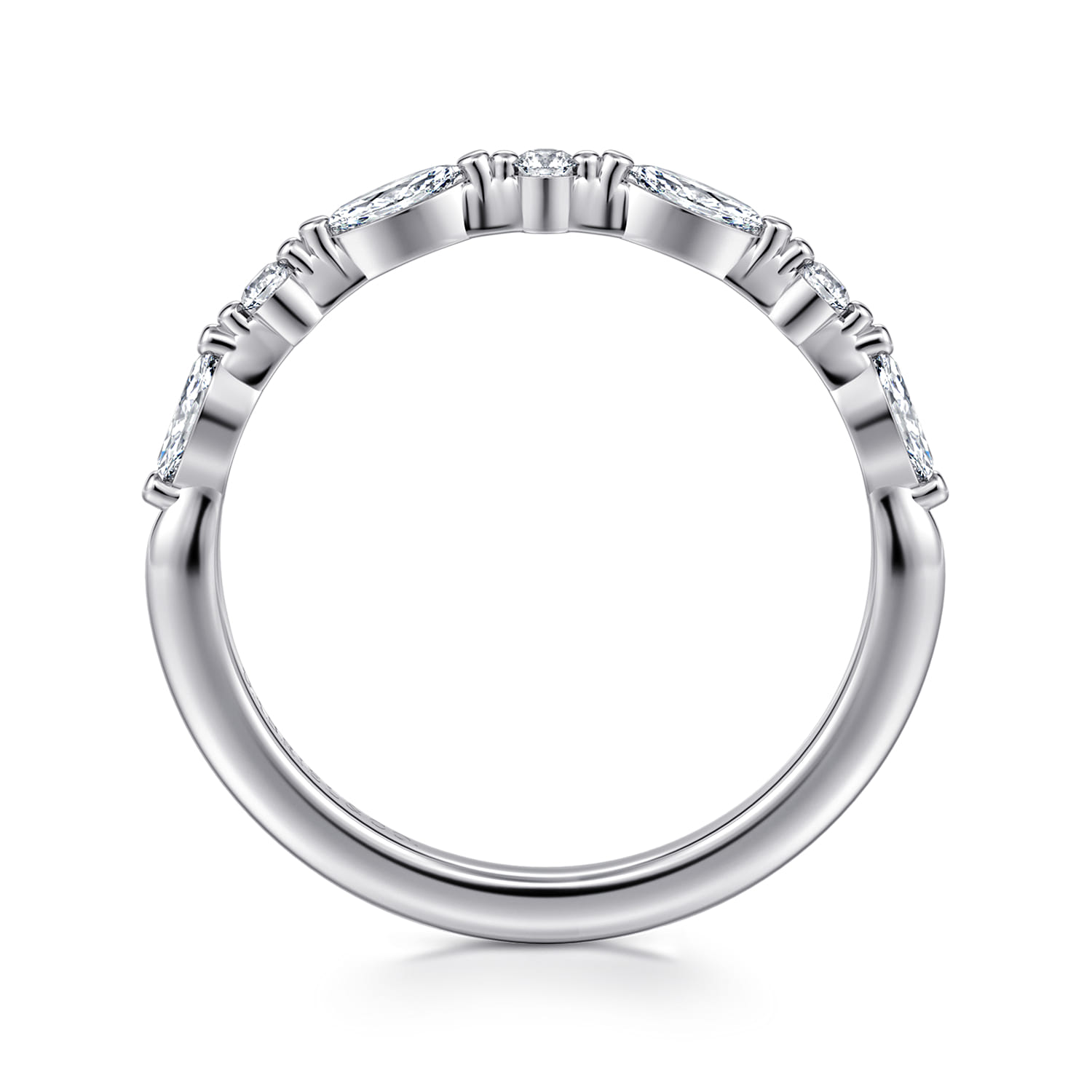 Diamond Wedding Band in 14K White Gold, photograph 2