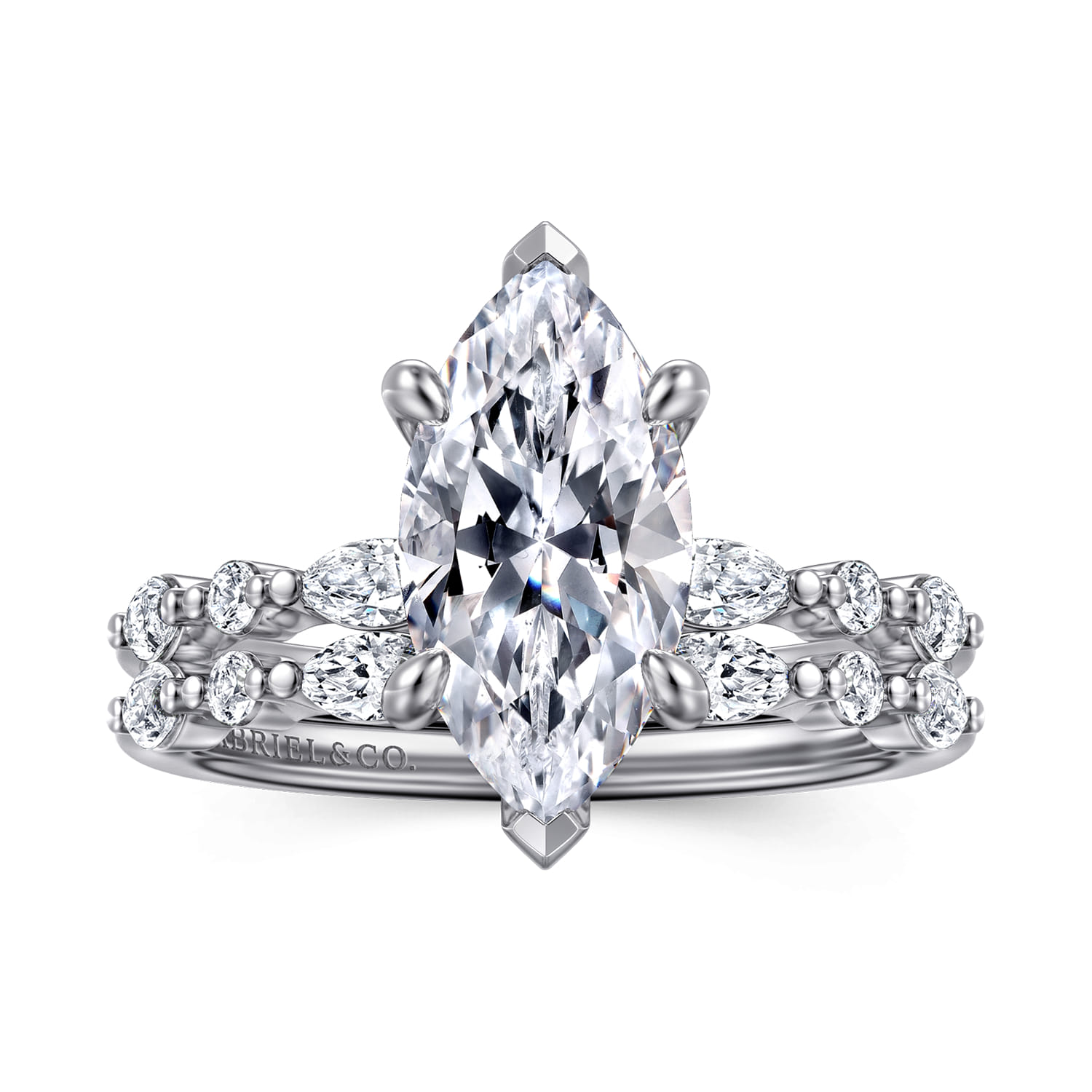 Diamond Wedding Band in 14K White Gold, photograph 4