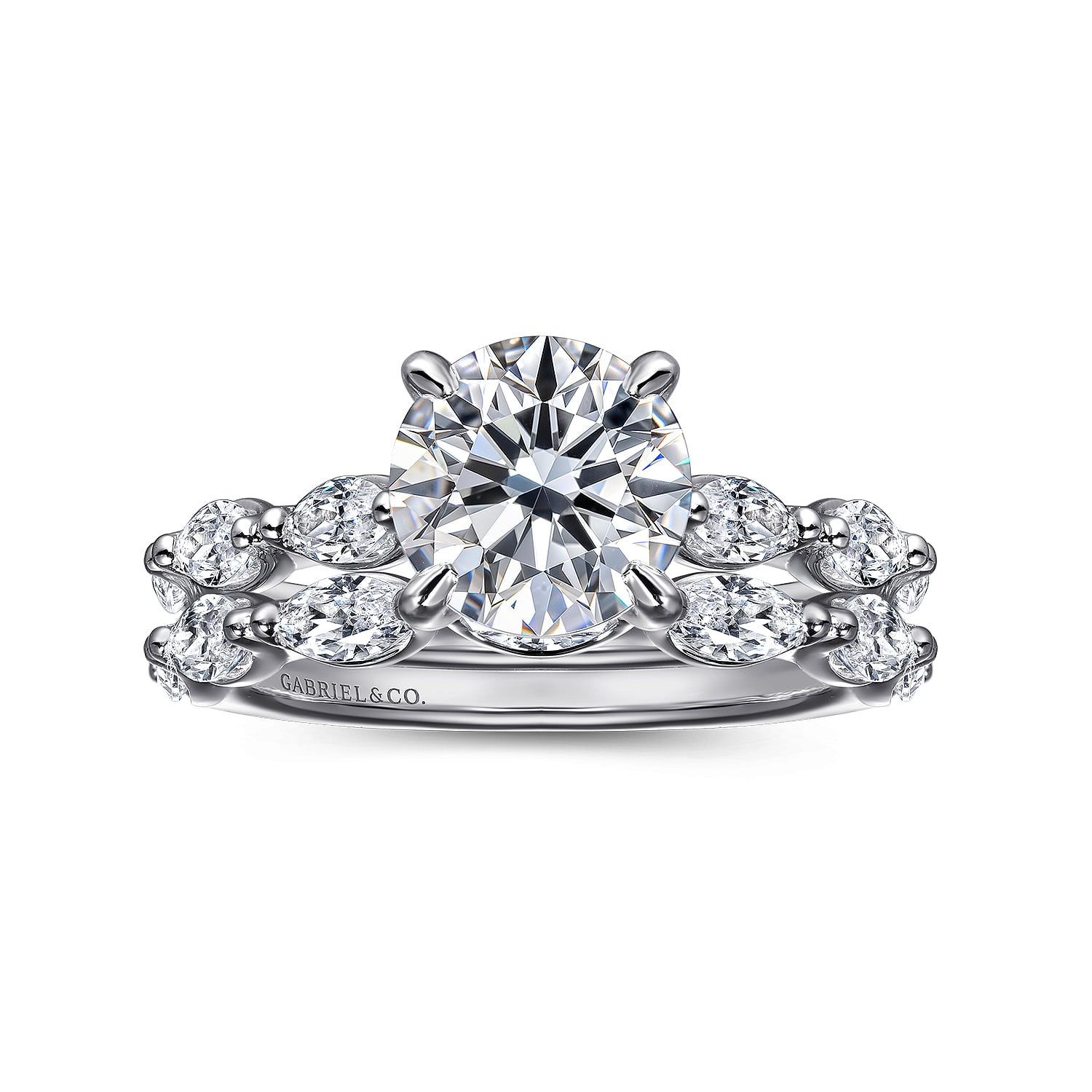 Diamond Wedding Band in 14K White Gold, photograph 4